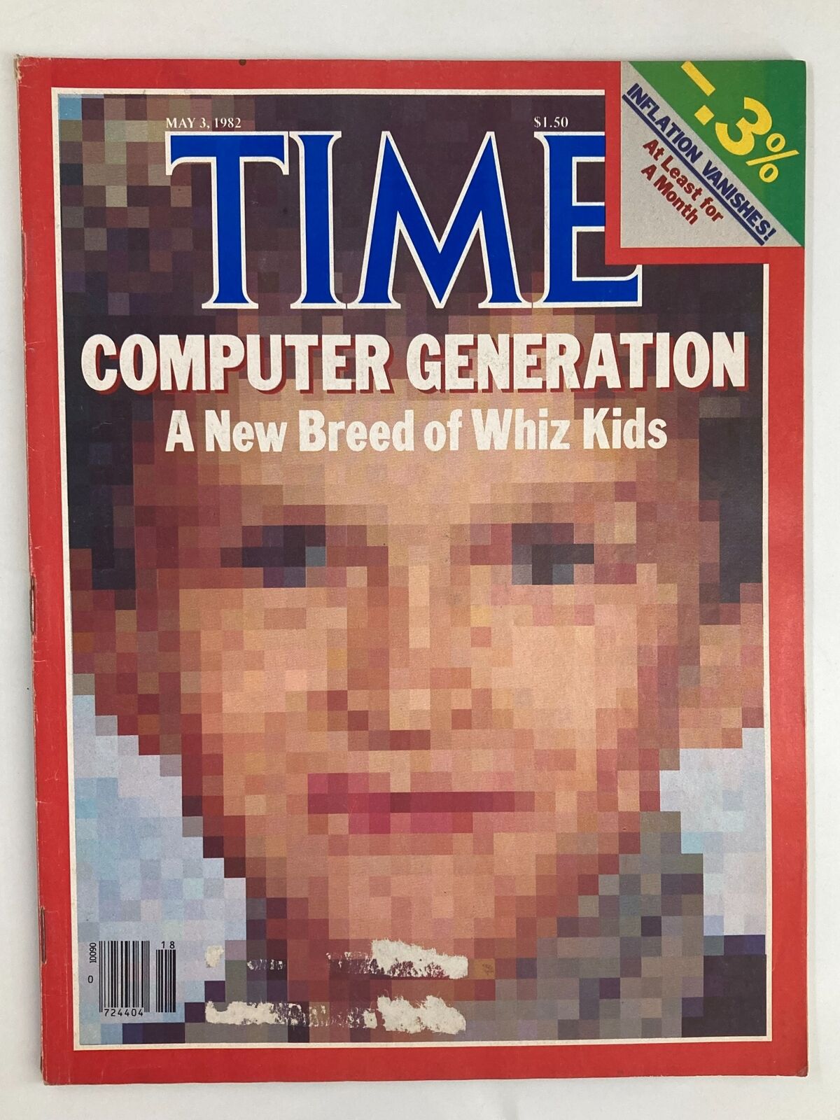Cover of Vintage Time Magazine dated May 3, 1982, Vol 119 No. 18, featuring the headline 'A New Breed of Whiz Kids' highlighting the rise of technology among youth.