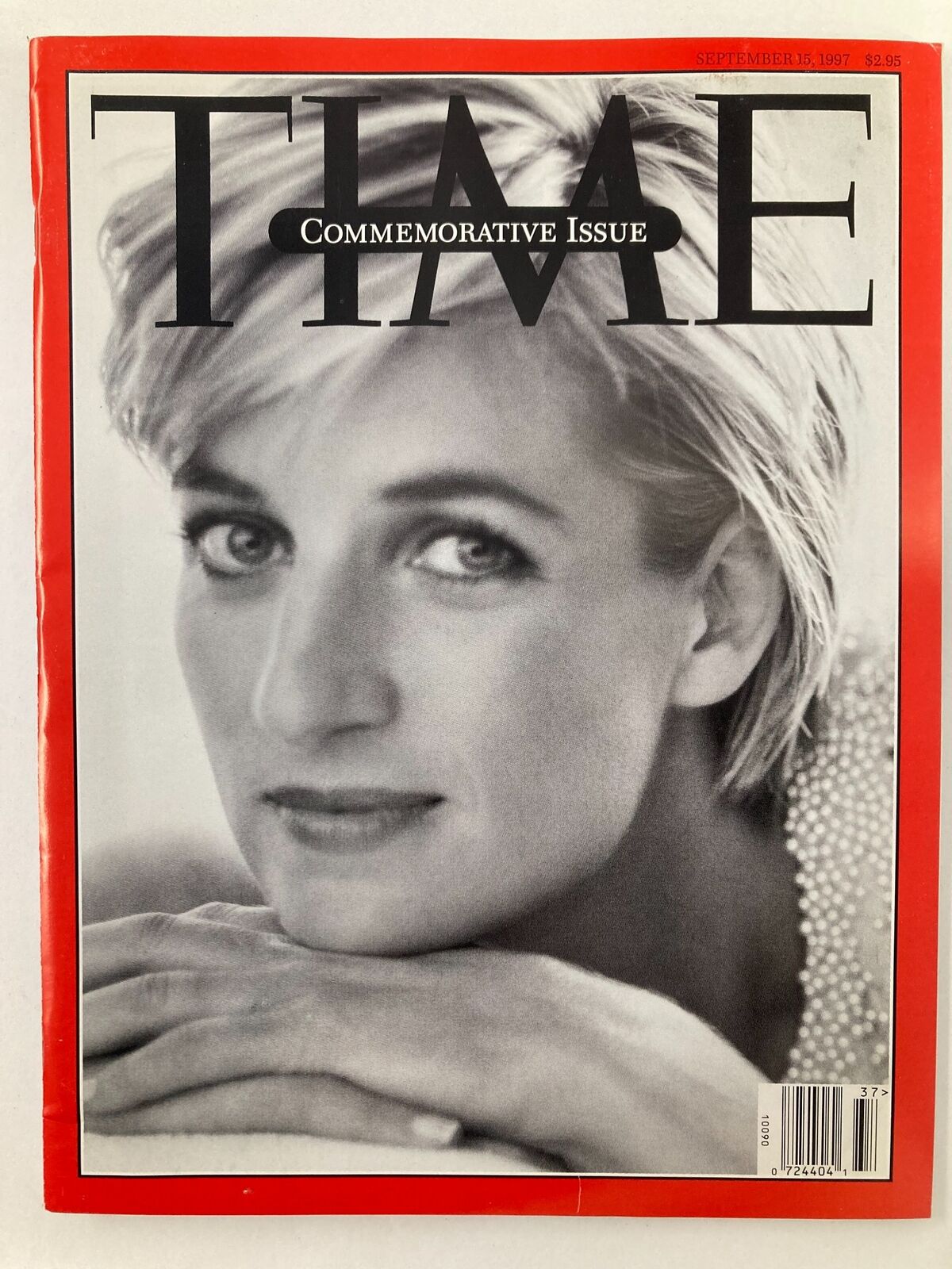 Time Magazine September 15 1997 cover featuring Princess Diana of Wales, capturing a commemorative portrait of the beloved royal in black and white.