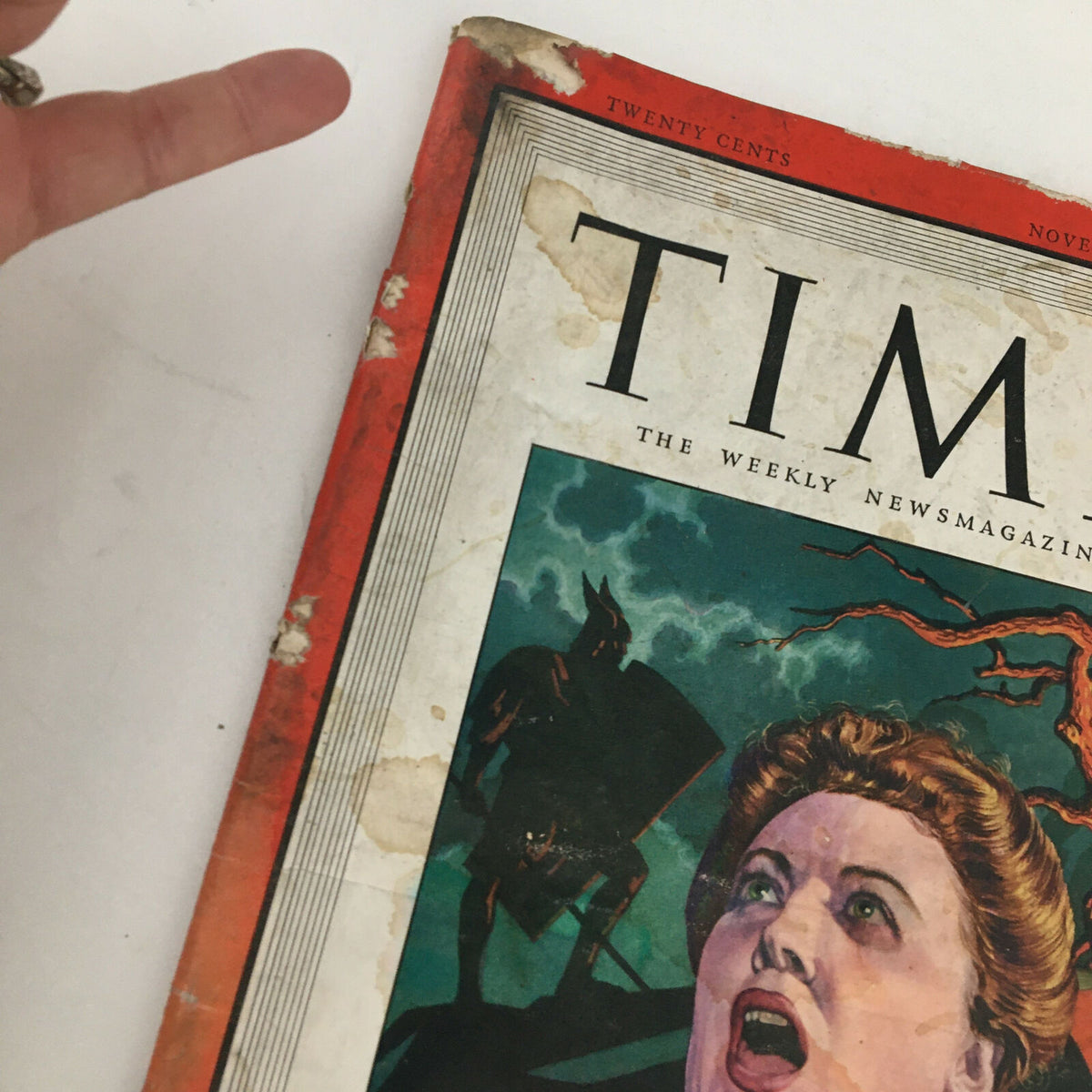Close-up view of the Time Magazine cover from November 11, 1946, highlighting The Metropolitan's Helen Traubel, with visible wear on the magazine indicating its vintage charm.