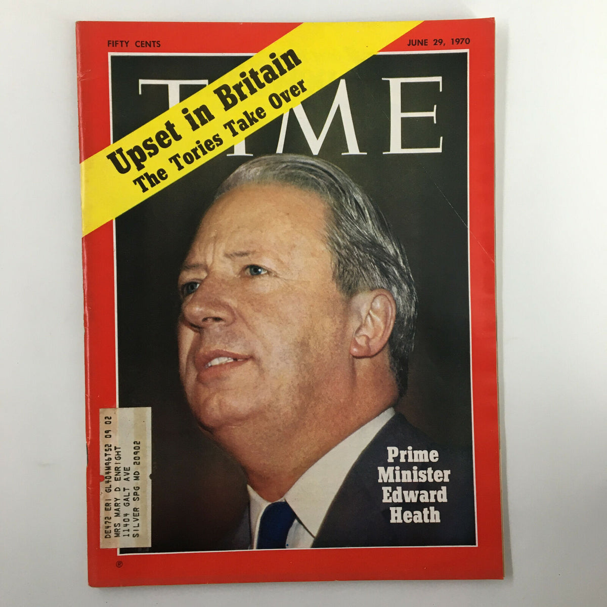 VTG Time Magazine June 29 1970 Vol. 95 No. 28 featuring Prime Minister Edward Heath on the cover with a headline about political changes in Britain.