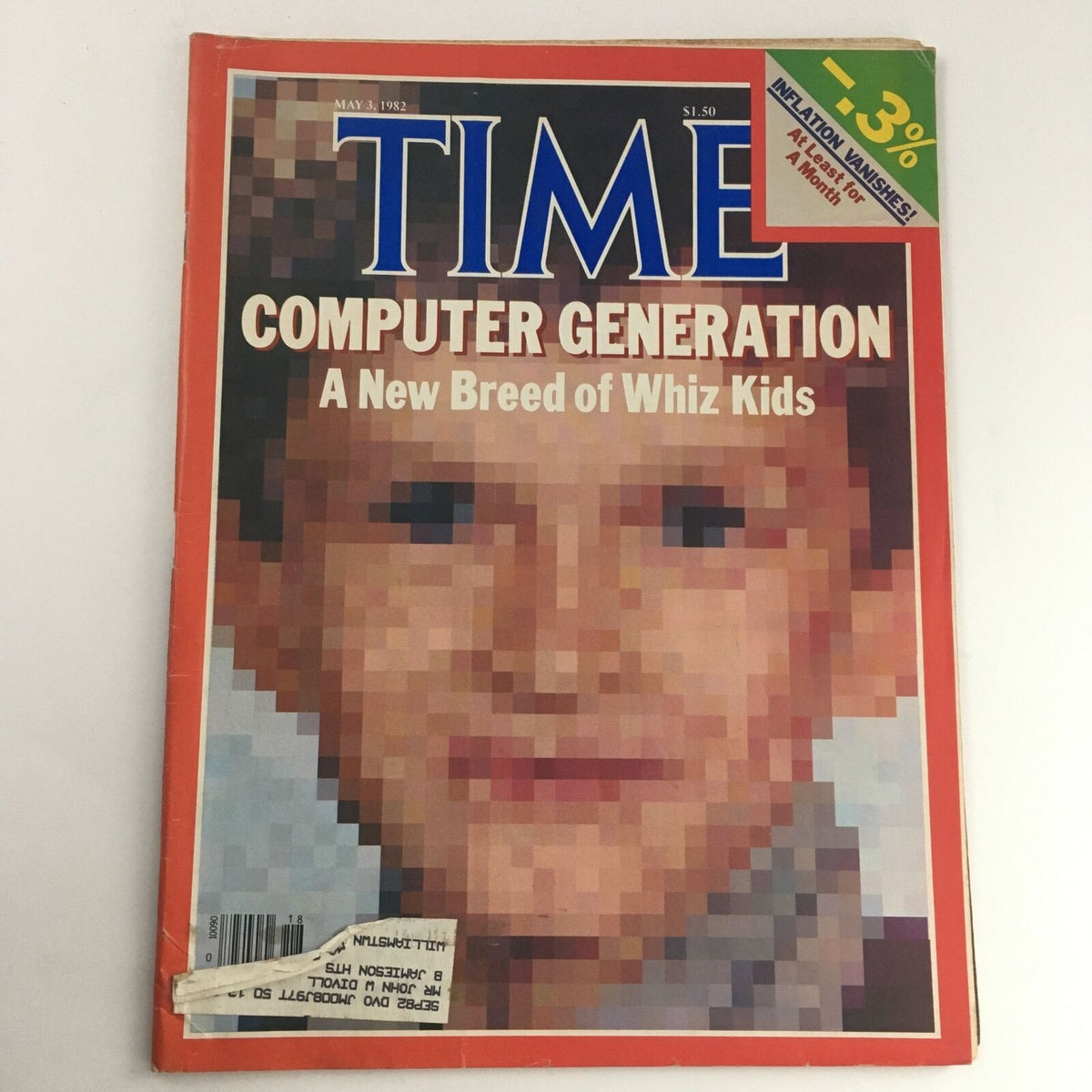 Cover of Time Magazine from May 3, 1982, featuring the title 'Computer Generation: A New Breed of Whiz Kids', showcasing vintage graphics and a nostalgic design reflective of the early 1980s digital innovation.