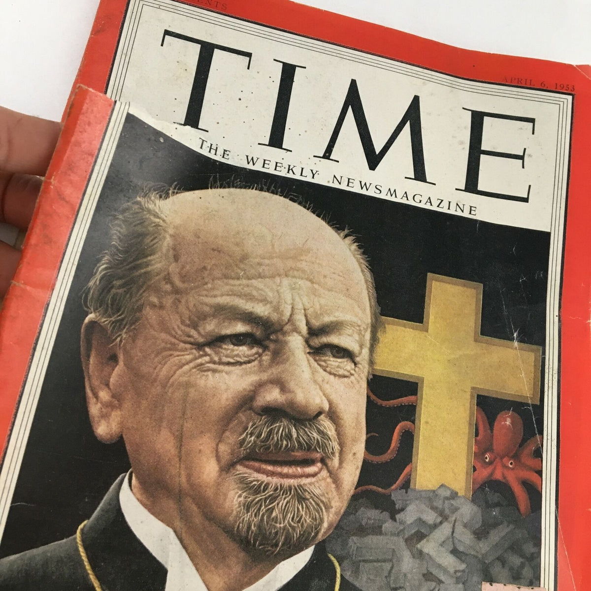 Time Magazine April 6 1953 Cover featuring Bishop F. K. Otto Dibelius, showcasing vintage editorial style with historical significance.