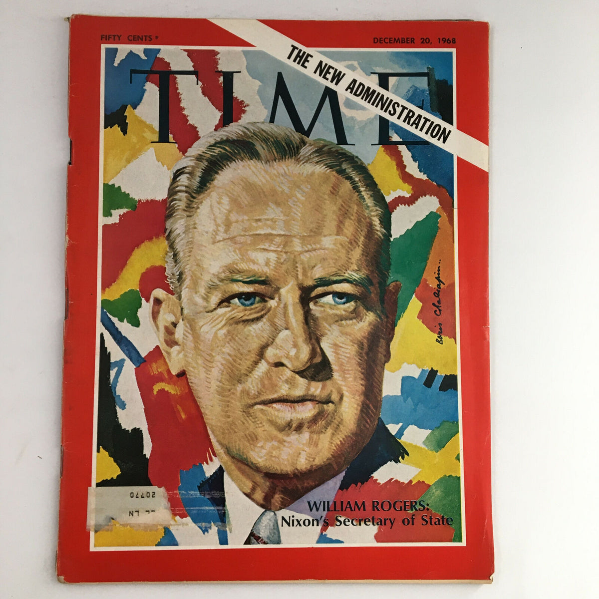 Time Magazine December 20 1968 featuring William Rogers as Nixon's Secretary of State, showcasing a colorful cover design and vintage aesthetic, perfect for collectors of historical publications.