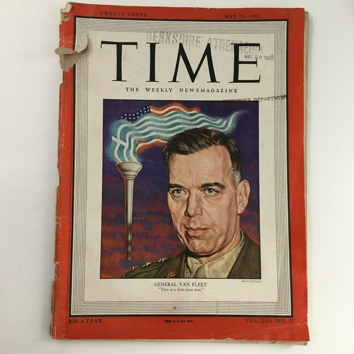 Time Magazine May 23 1949 Vol 53 #21 Military Officer General James Van Fleet