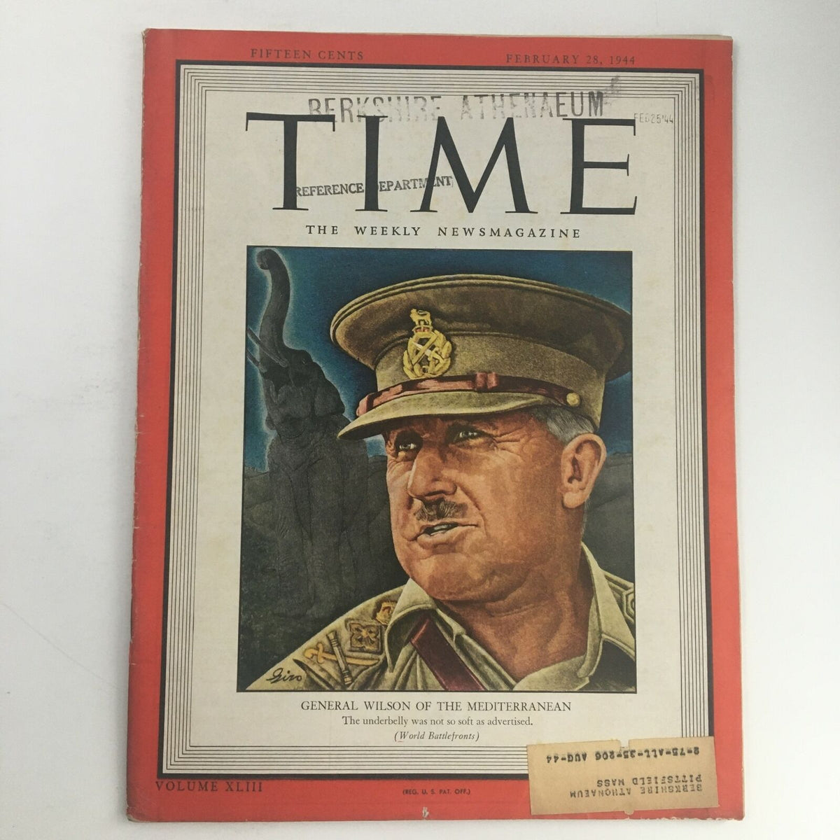 Time Magazine February 28, 1944, featuring General Henry Maitland Wilson on the cover, showcasing historical significance during World War II.
