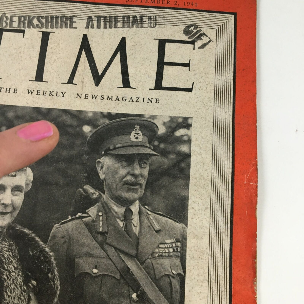Close-up detail of the September 2, 1940 Time Magazine cover showcasing Canada's Governor General and Princess Alice, highlighting the magazine's historical significance. Volume 36, Number 10.