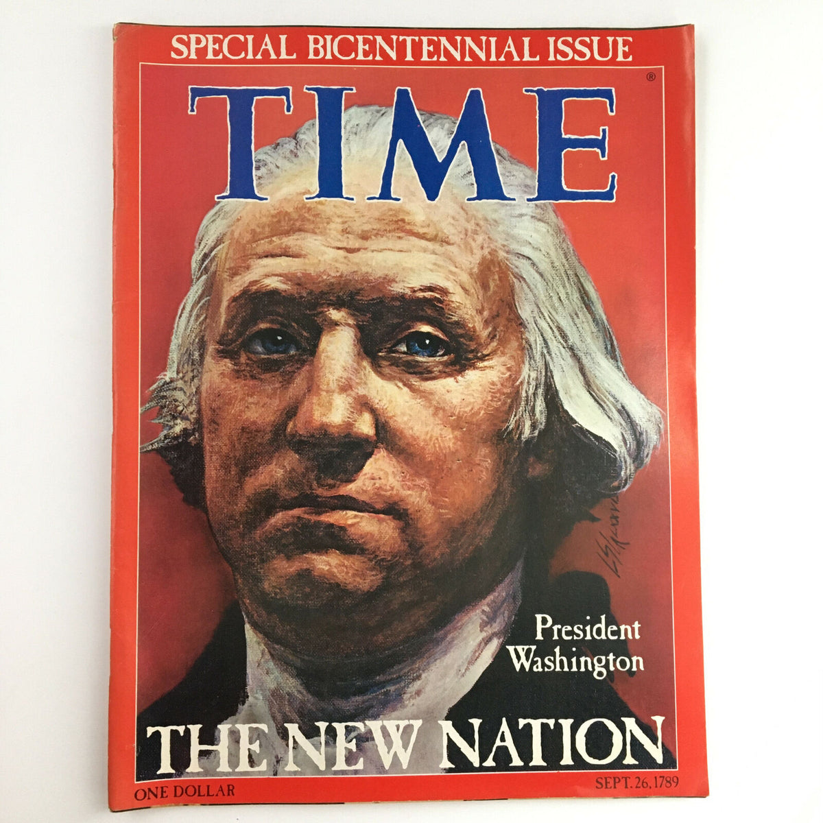 Time Magazine September 26 1789 featuring President George Washington on the cover, representing the establishment of the new nation.