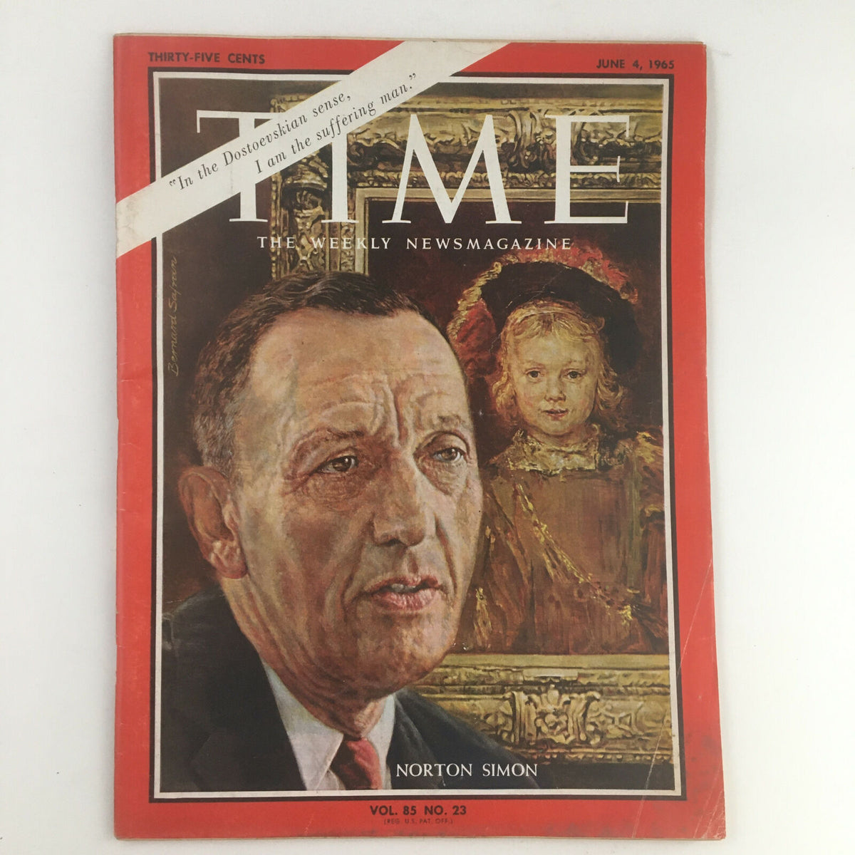 Cover of Time Magazine June 4, 1965, featuring industrialist Norton Simon, showcasing a vintage magazine from a pivotal era in American history.