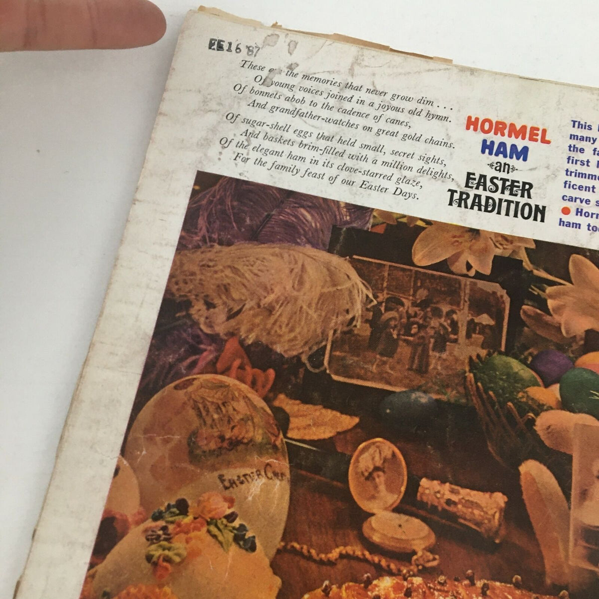 Back cover of the Time Magazine from March 20, 1964, displaying an advertisement with Easter theme and branding, adding to its vintage appeal.
