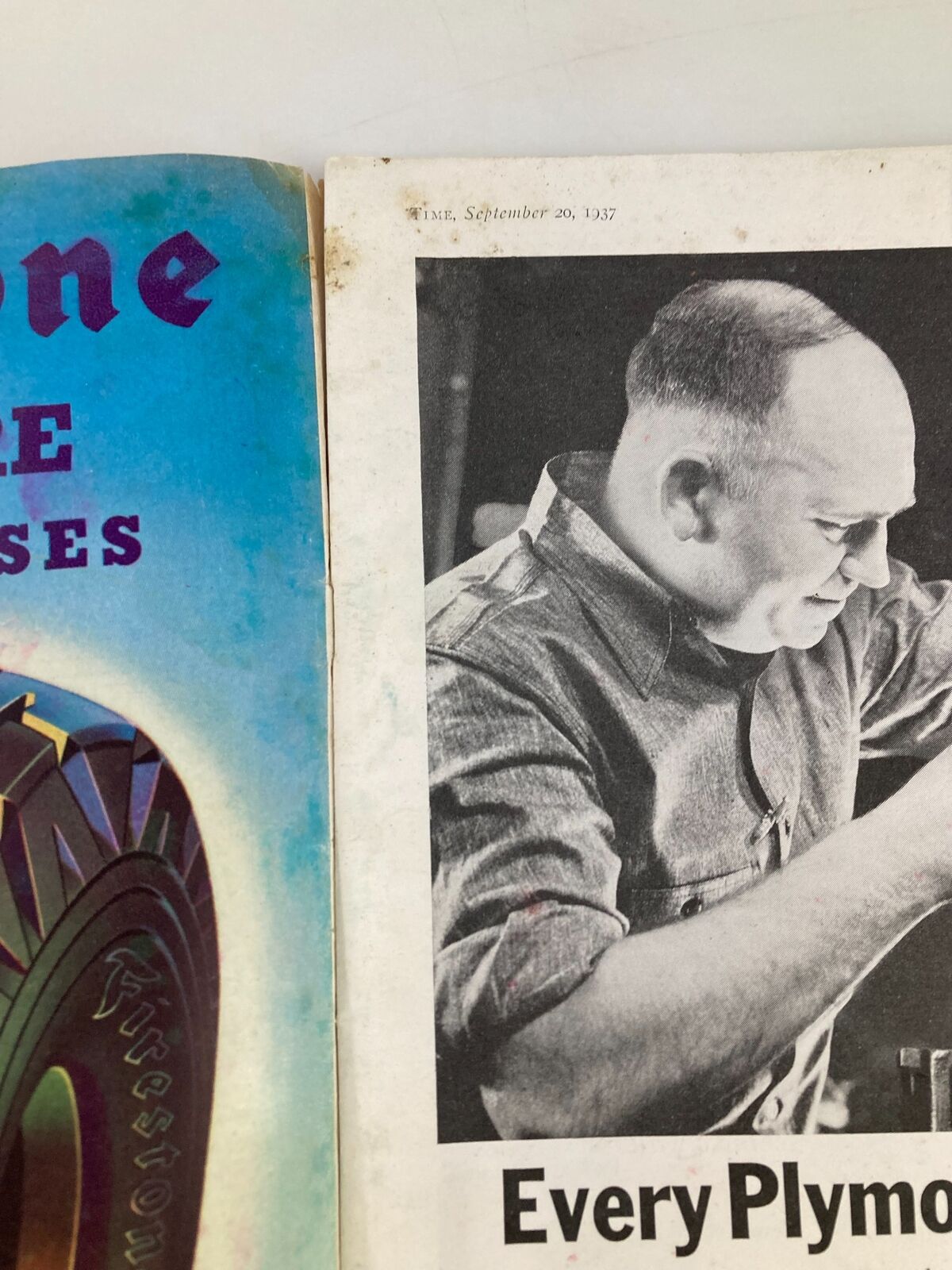 Inside page of the VTG Time Magazine September 20 1937 showing a black and white image of Mitchell Hepburn, presenting an article focus from the magazine.