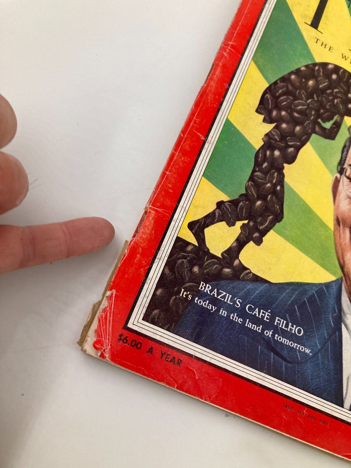 Vintage Time Magazine December 6 1954 Vol 64 #23 Brazil's Cafe Filho No Label
