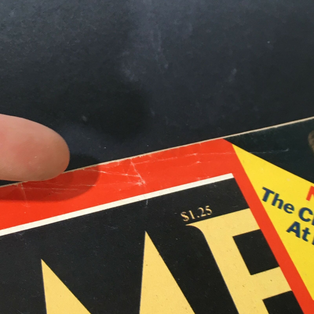 Detail view of the vintage Time Magazine cover dated April 2, 1979, highlighting slight damage near the edge about Jimmy Carter and psychiatry's take on depression.