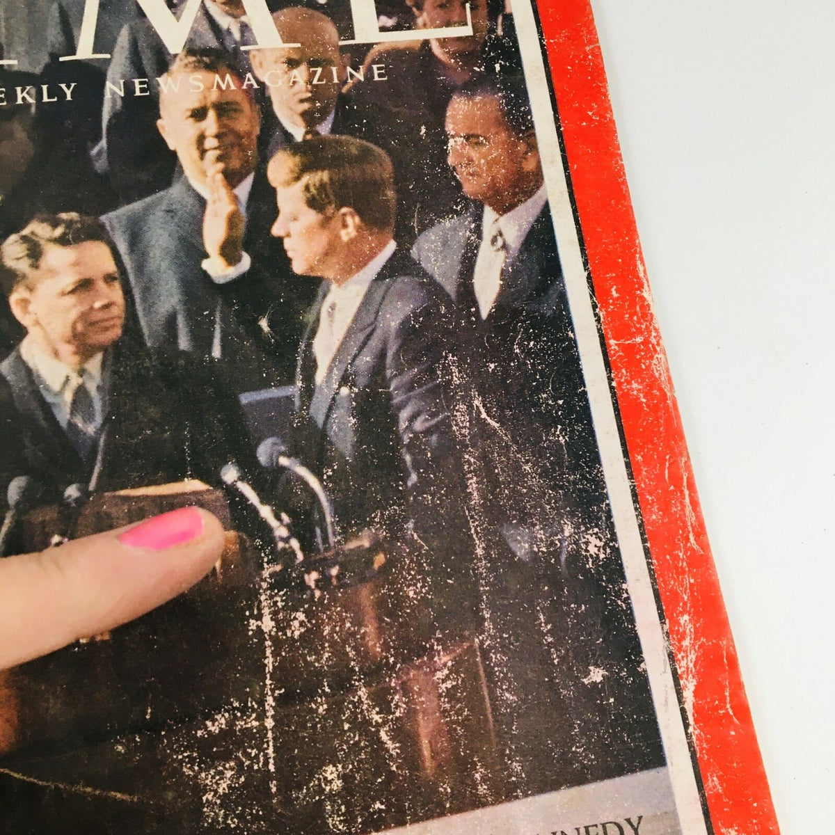 Cover of Time Magazine dated January 27, 1961, featuring the Inauguration of John F. Kennedy, showcasing historical figures at the ceremony.