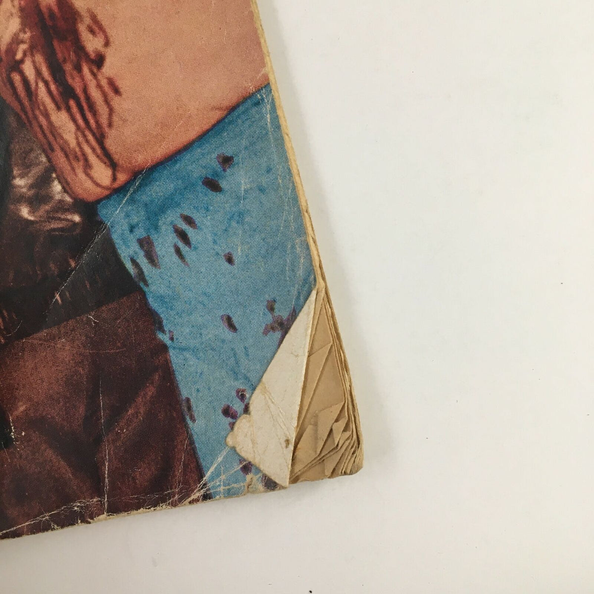 Corner detail of The Wrestler Magazine March 1970 showcasing wear and tear on the cover.