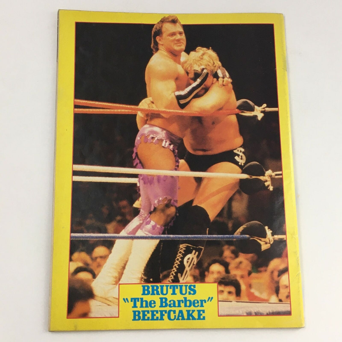 Wrestling World Magazine February 1988 capturing Brutus 'The Barber' Beefcake grappling in the ring, highlighting legendary wrestling moments.