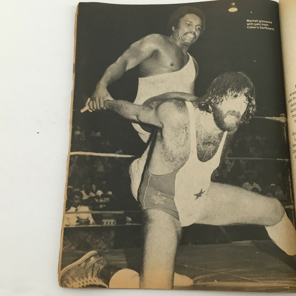 Wrestling Today Magazine 1980 #15 cover featuring a dynamic wrestling action shot with one wrestler grappling another, depicting the intense competition in professional wrestling. This image highlights the magazine's focus on wrestling history.