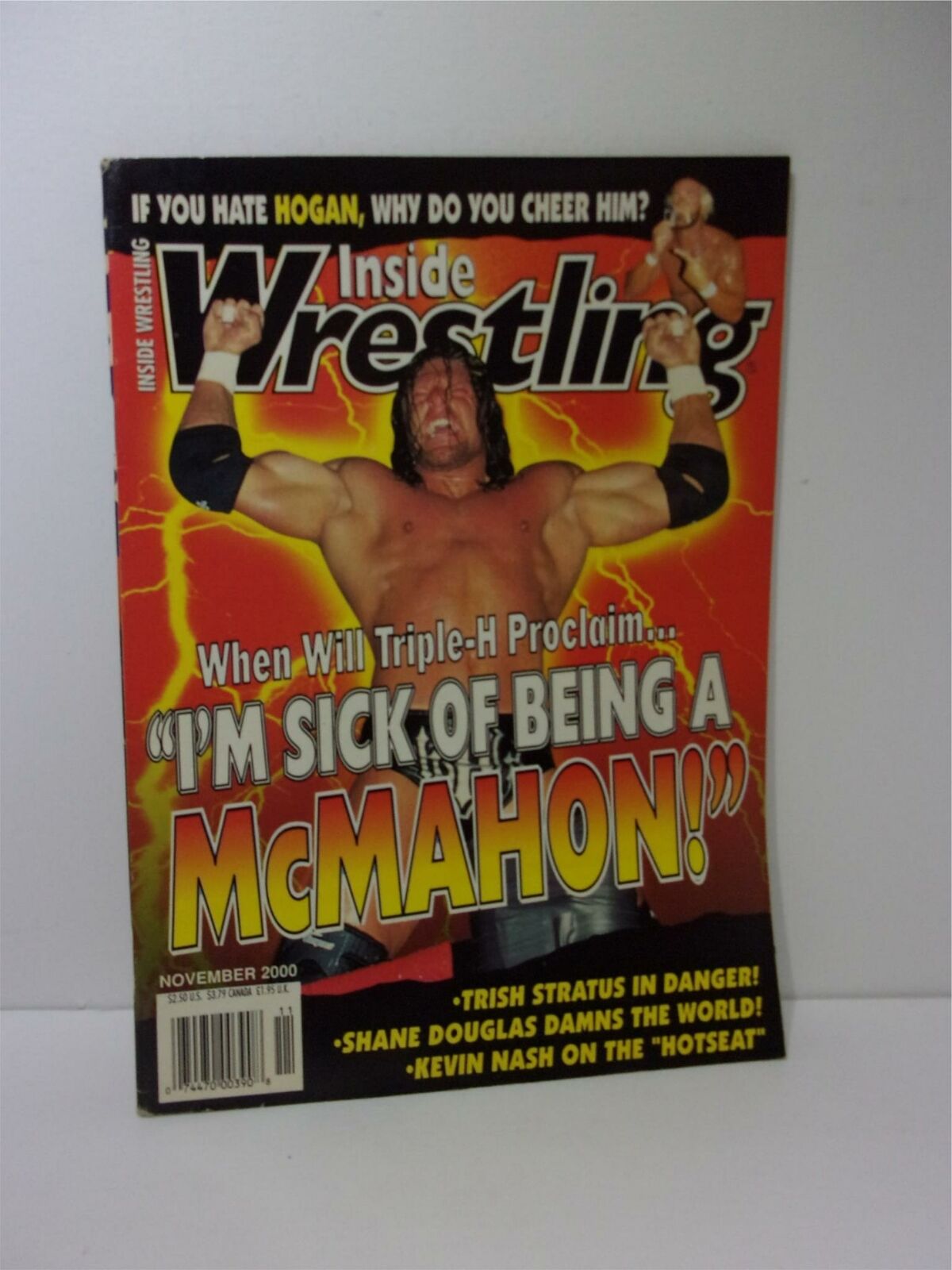 Cover of Inside Wrestling Magazine, December 2000 issue featuring Triple-H with the headline 'When Will Triple-H Proclaim... I’m Sick of Being a McMahon!'.