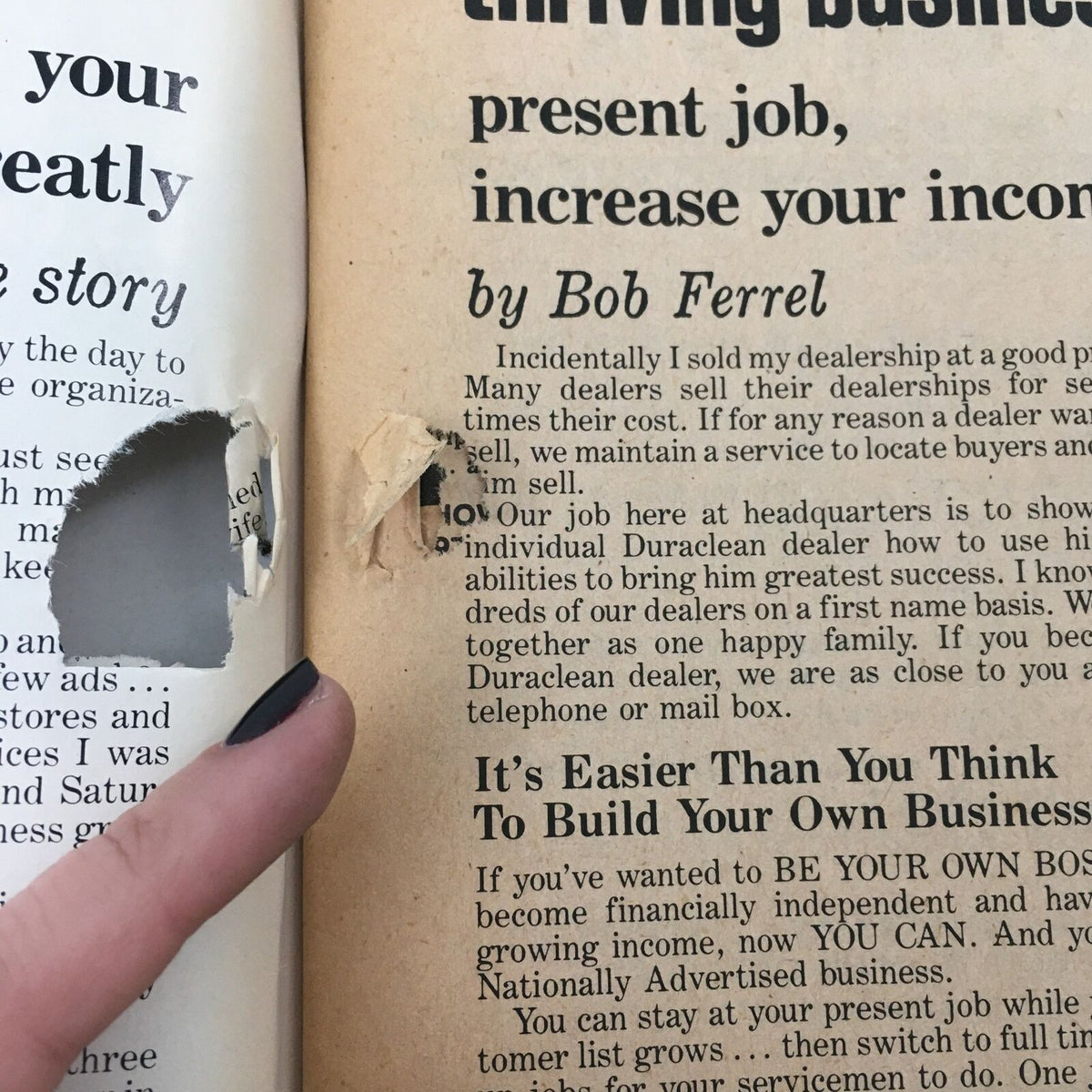 Inside page of The Wrestler Magazine March 1982 showing a tear on the left side, with text discussing various wrestling topics.