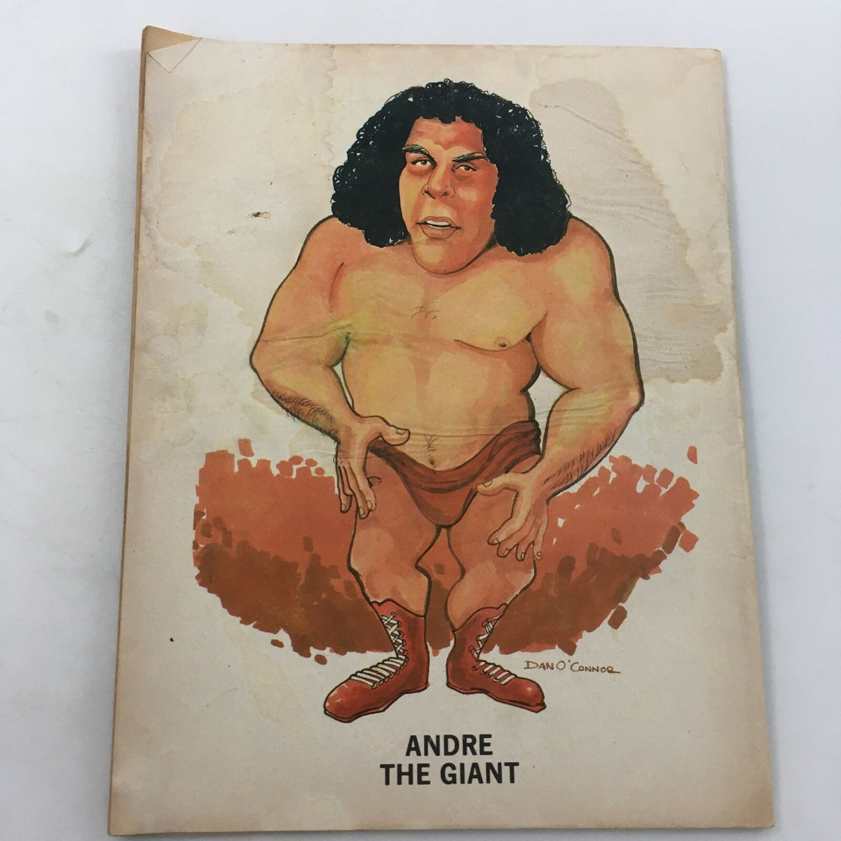 Cover illustration of The Ring's Wrestling Magazine June July 1982, featuring a caricature of Andre the Giant.