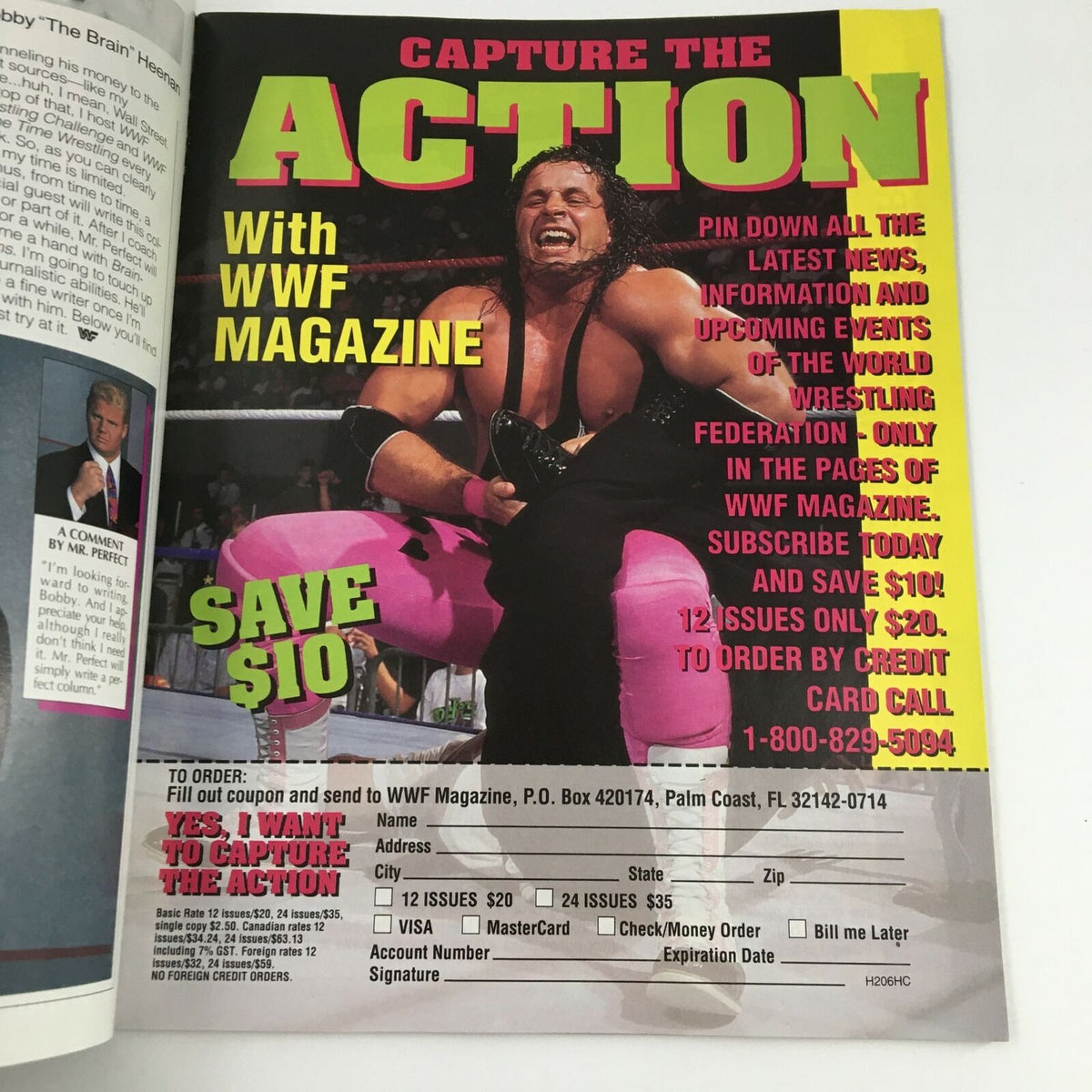 Subscription offer page from WWF Magazine June 1992 encouraging readers to capture all the latest wrestling news and events.