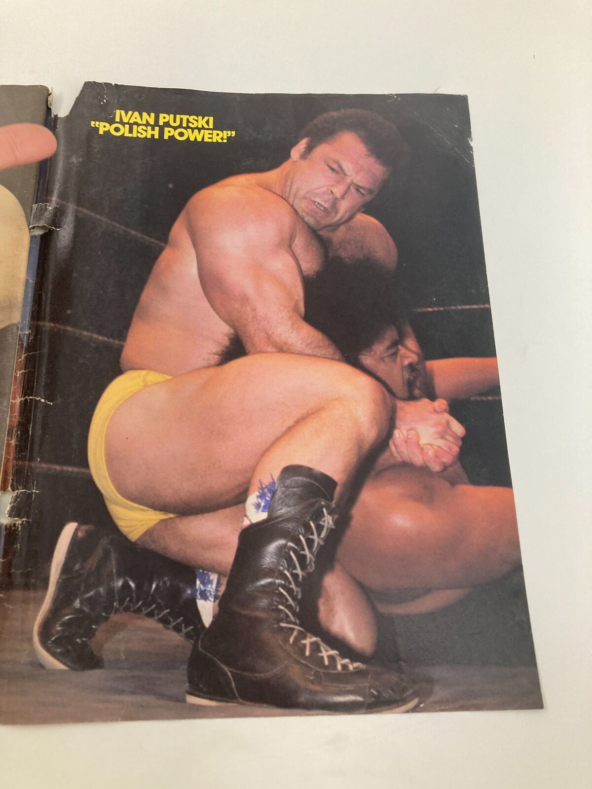 Cover image from VTG Wrestling World Magazine Summer 1982 featuring Ivan Putski, known as 'Polish Power', grappling in the ring. This vintage magazine includes legendary wrestlers like Jimmy Snuka and Bob Backlund.