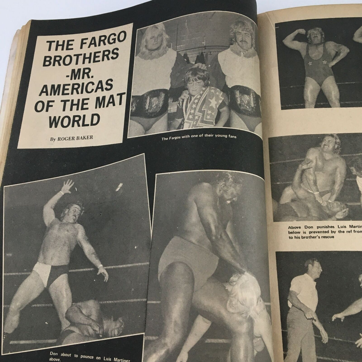 Wrestling Monthly Magazine December 1972 Carpenter and Robert includes a feature on the Fargo Brothers, highlighting their prominence in wrestling.