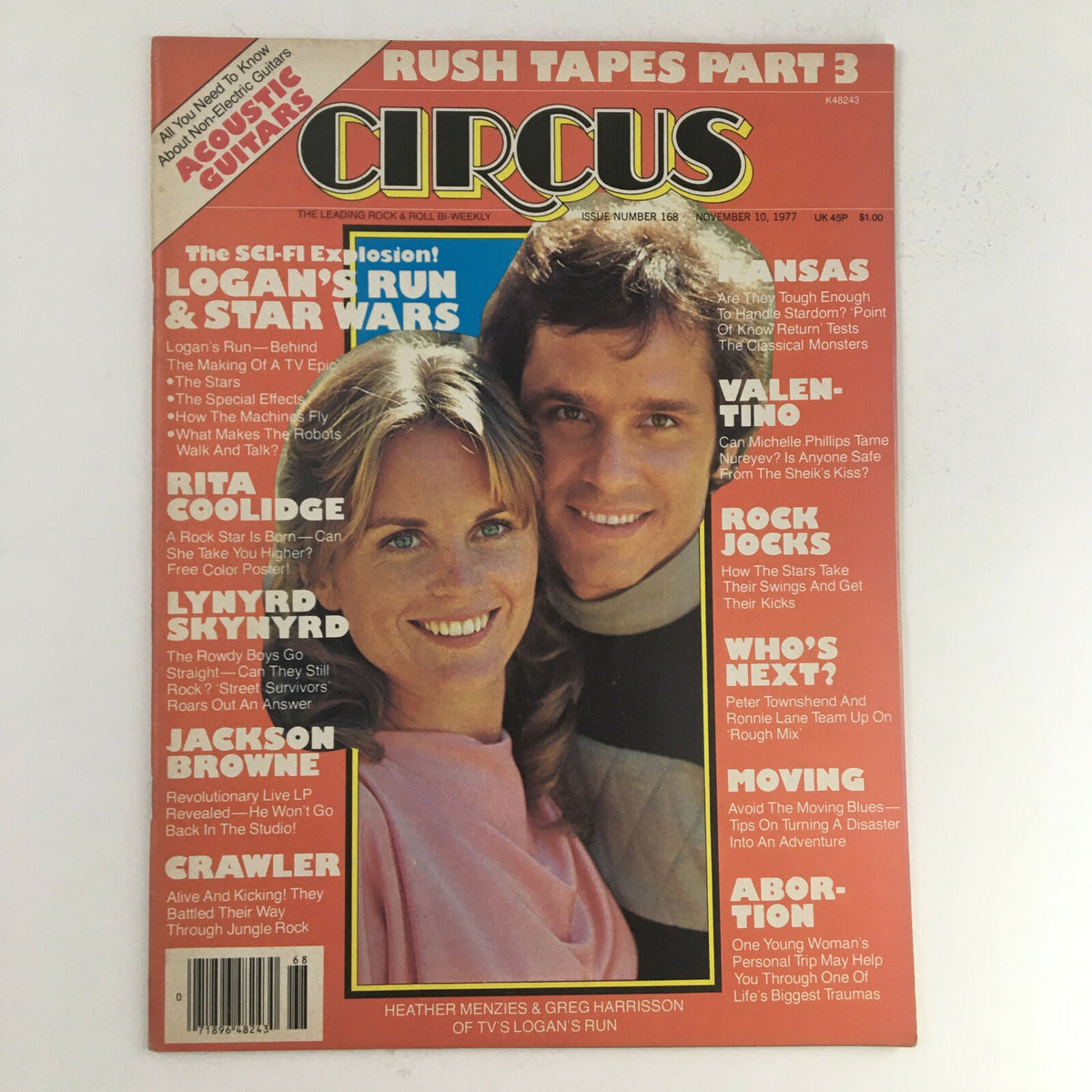 Circus Magazine November 10 1977 featuring Greg Harrison and Rita Coolidge on the cover with articles about music and entertainment of the 1970s.