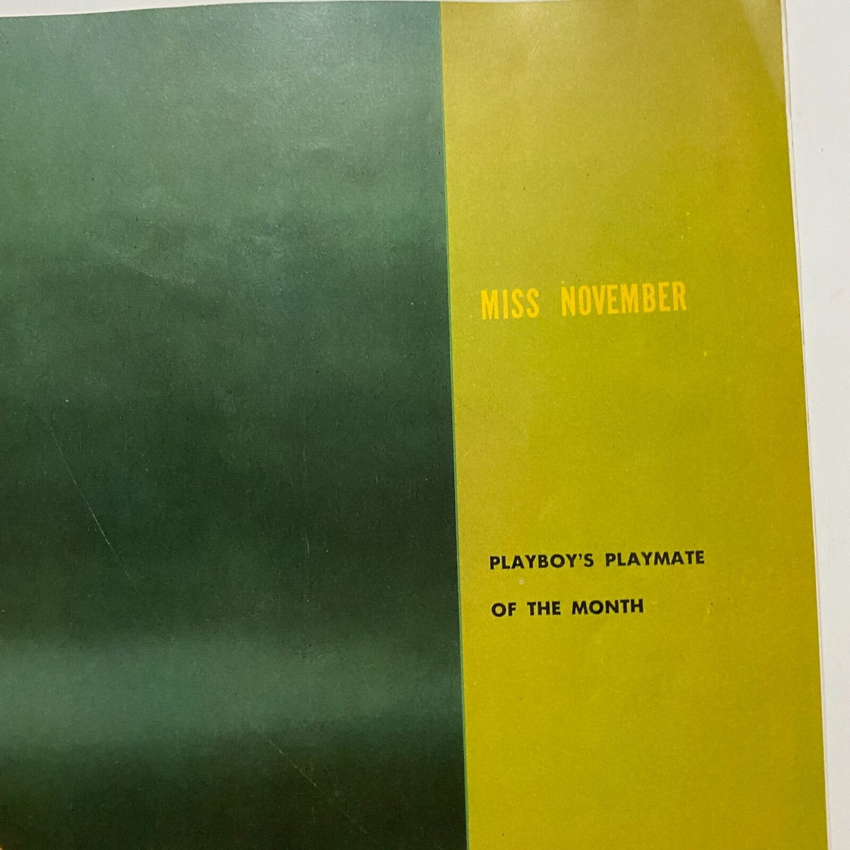 Cover of VTG Playboy Magazine November 1954 featuring the title 'Miss November' and 'Playboy's Playmate of the Month'.