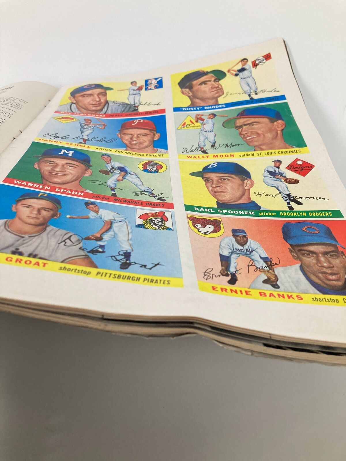 Vintage Sports Illustrated Magazine April 11 1955 featuring baseball players' printed baseball cards, highlighting legends of the game.