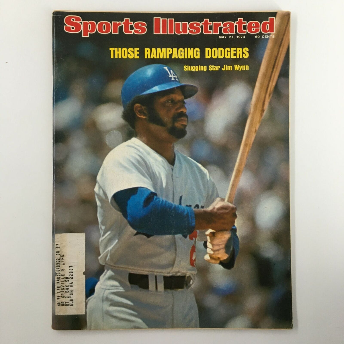 Vintage Sports Illustrated magazine featuring slugging star Jim Wynn on the cover, dated May 27, 1974. The magazine showcases Jim Wynn in a Los Angeles Dodgers uniform, holding a baseball bat, making it a collectible piece for sports enthusiasts.