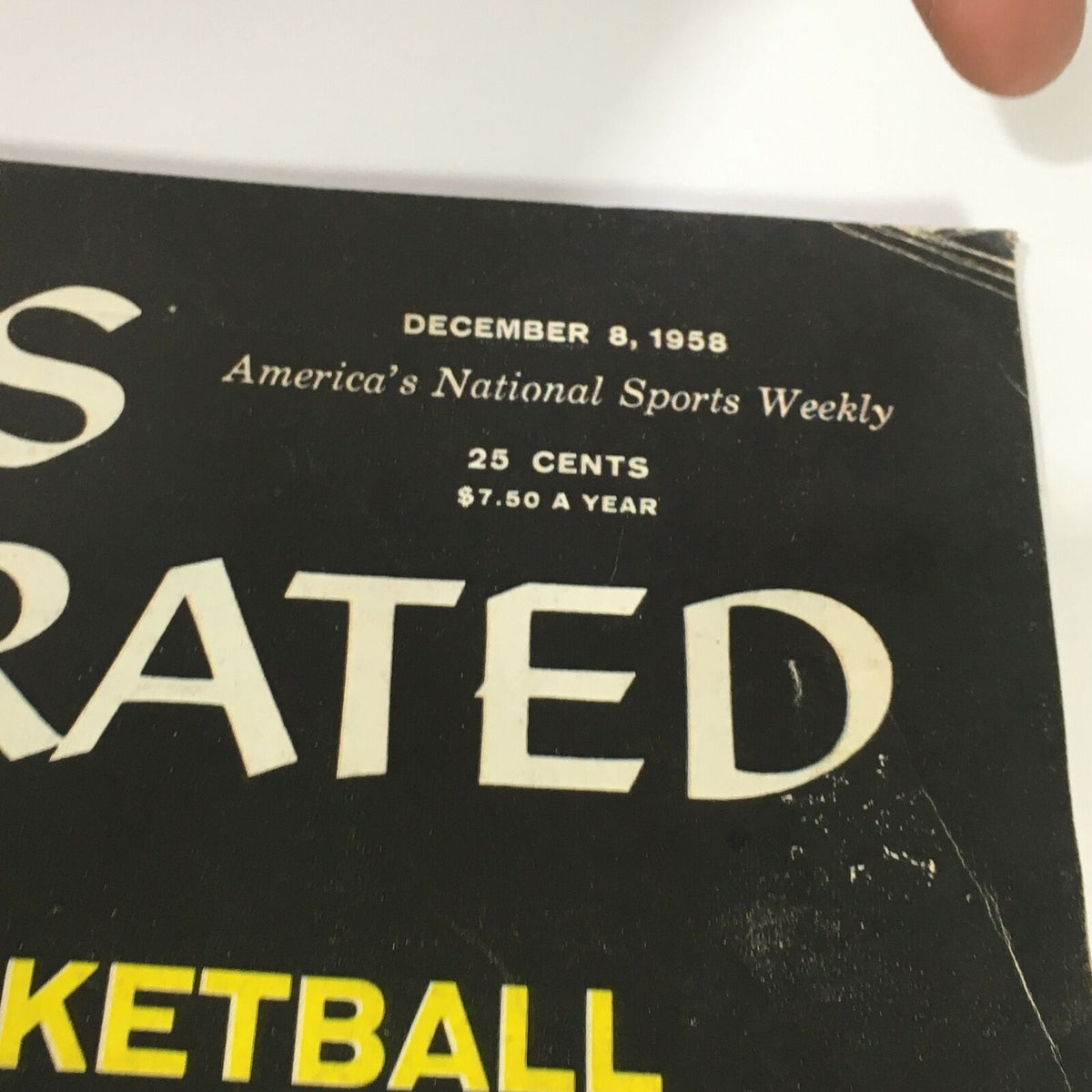 VTG Sports Illustrated Magazine December 8 1958 showing the publication date and pricing details highlighting America's National Sports Weekly.