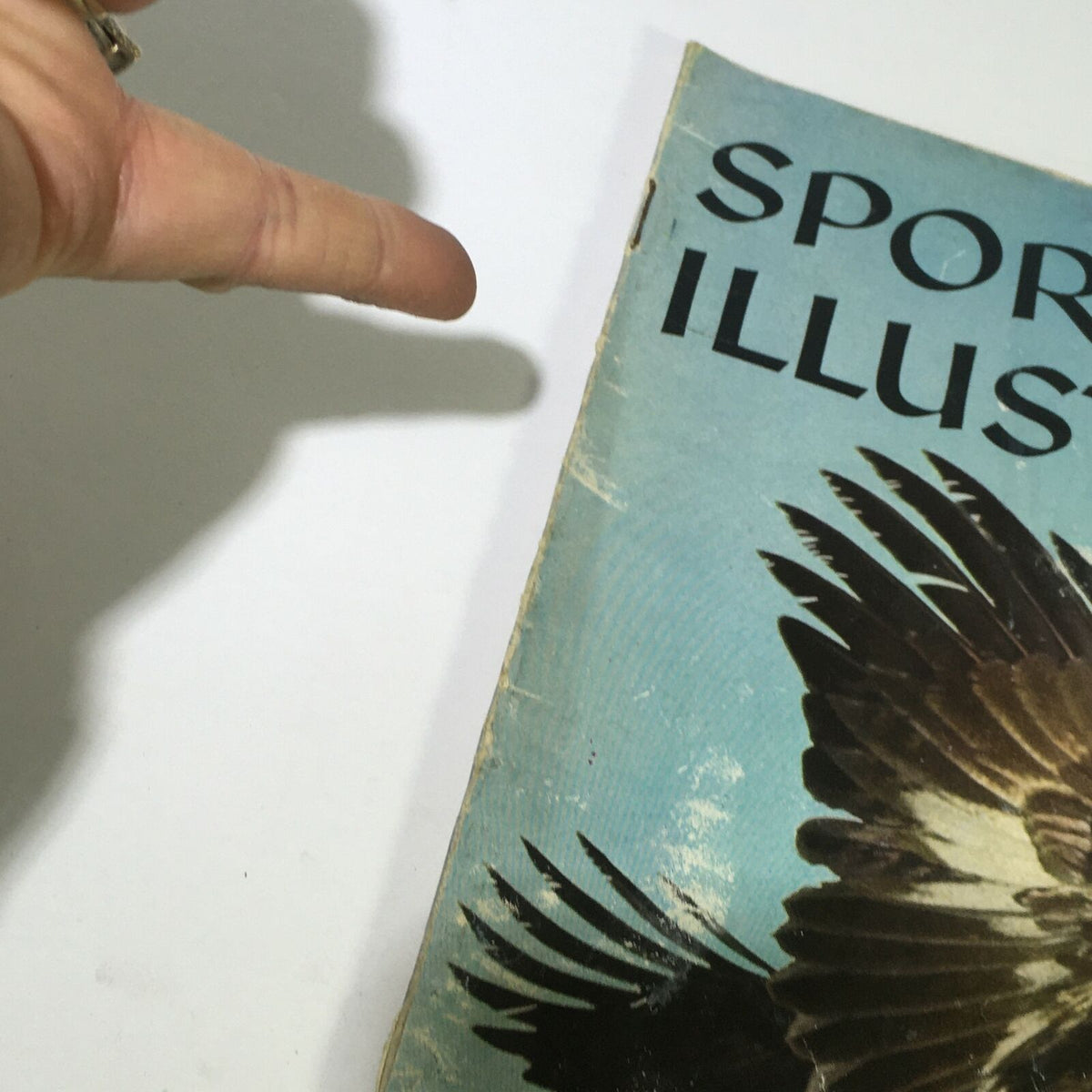 Side view of the VTG Sports Illustrated Magazine June 29 1959, highlighting the title 'SPORTS ILLUSTRATED' and the majestic Golden Eagle illustration, with visible wear reflecting its history.