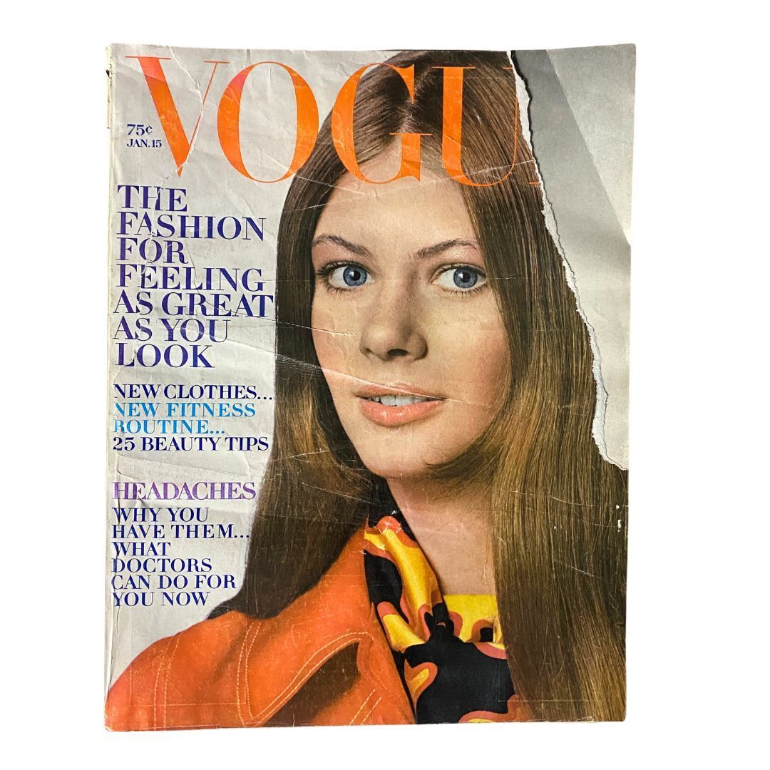 Vintage Vogue Magazine January 15 1970 Charly Stember GD Interior No Label