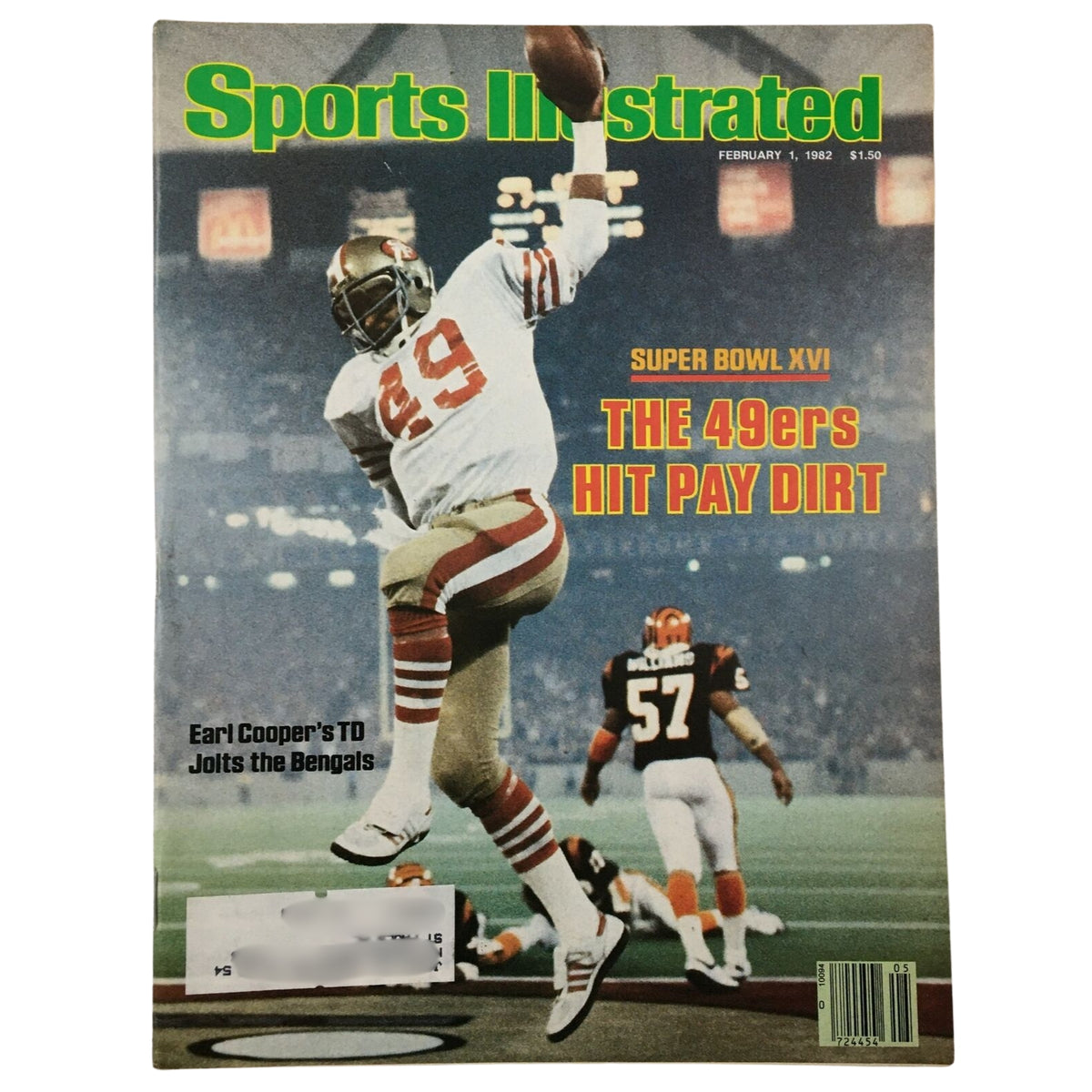 Lot of 5 1980s Sports Illustrated Magazine featuring Earl Cooper, covering Super Bowl XVI, with a focus on the San Francisco 49ers and Cincinnati Bengals.