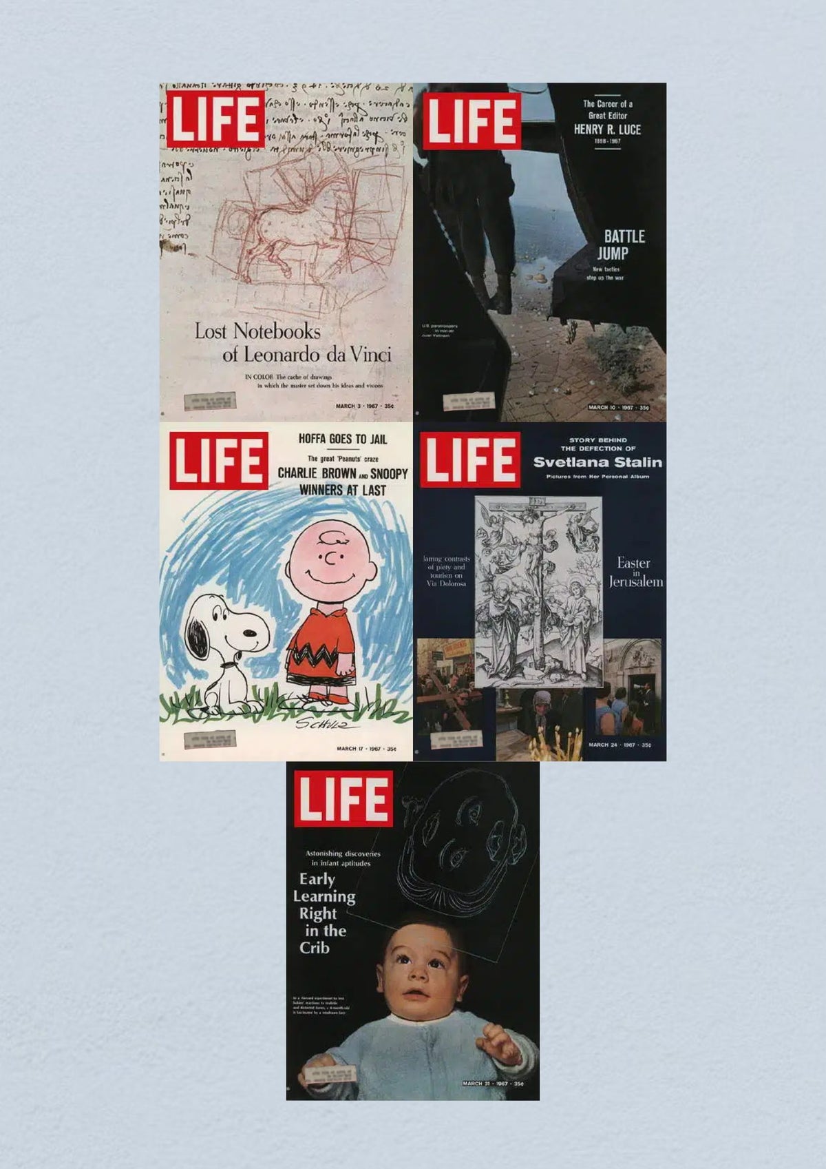 Life Magazine March 31, 1967 cover highlighting 'Early Learning Right in the Crib' with a baby portrait.