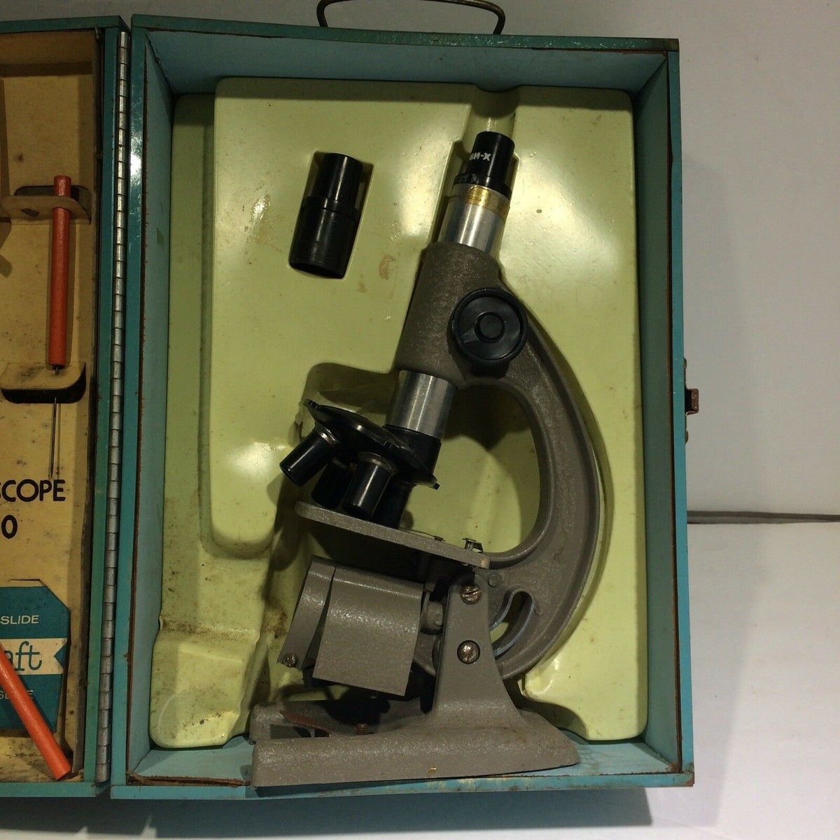 PORTER MICROCRAFT MICROSCOPE LAB KIT W/ METAL CASE