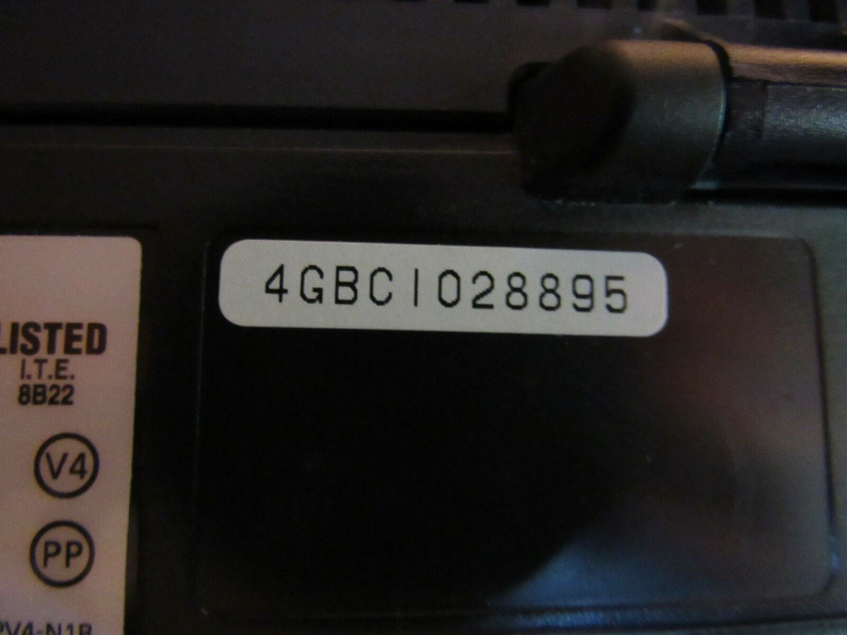 Barcode and UL listed label on the Panasonic KX-TDA50 Hybrid IP-PBX Voicemail Processing System.