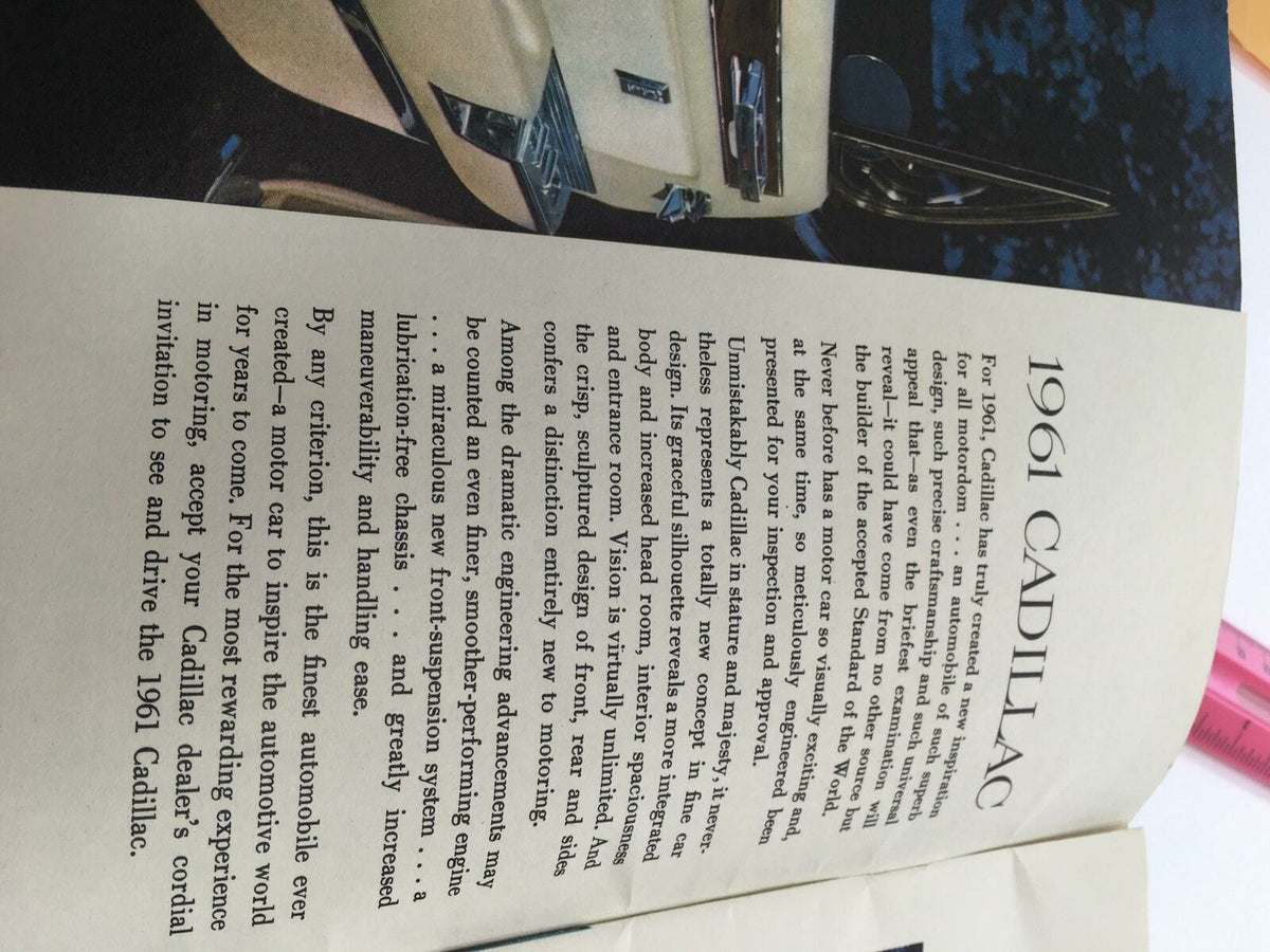 Informative text page from the 1961 Cadillac The Sixty-Two Coupe brochure, discussing the features and innovations of the car.