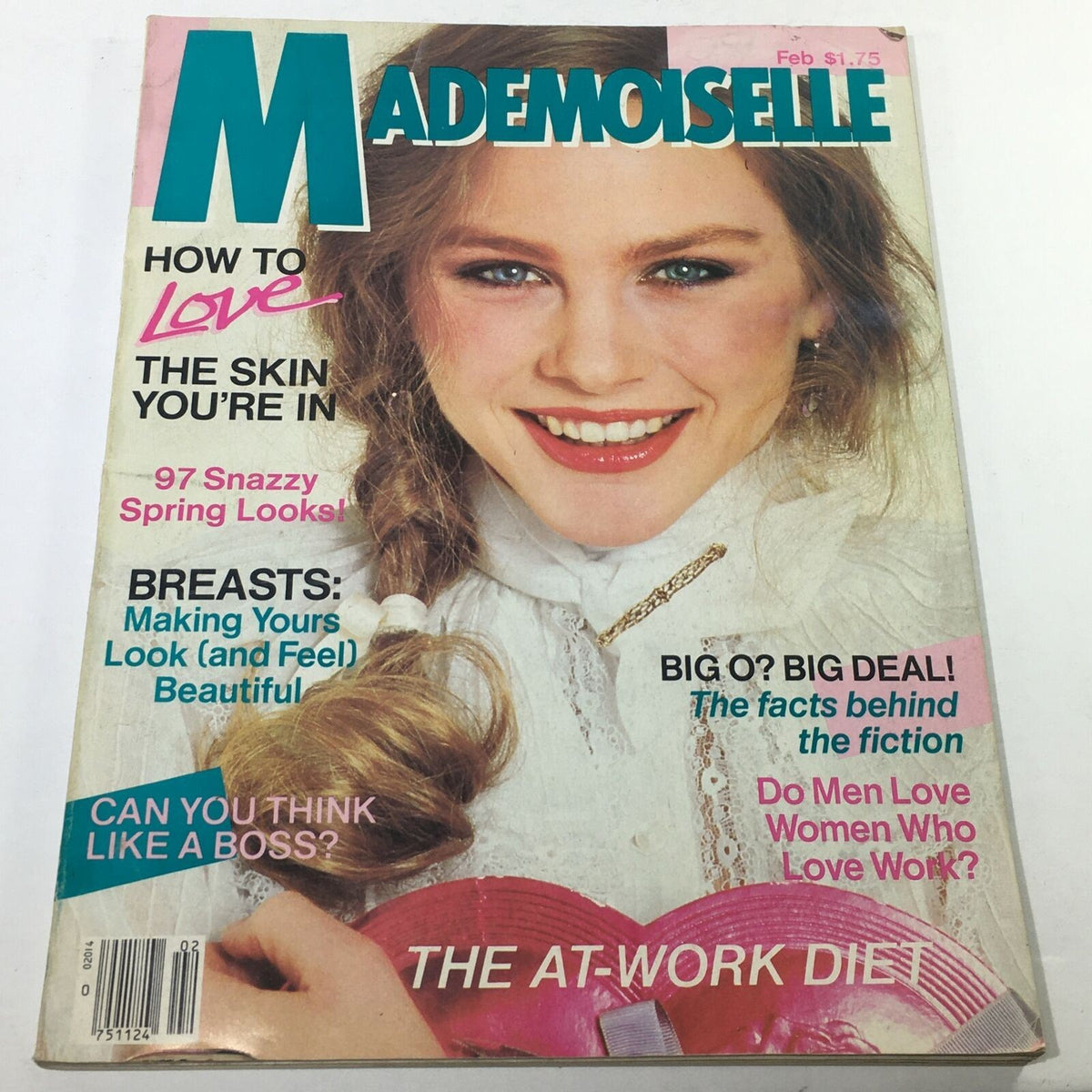 Vintage Mademoiselle Magazine February 1981 cover featuring Michelle Stevans, showcasing early 80s fashion and style.