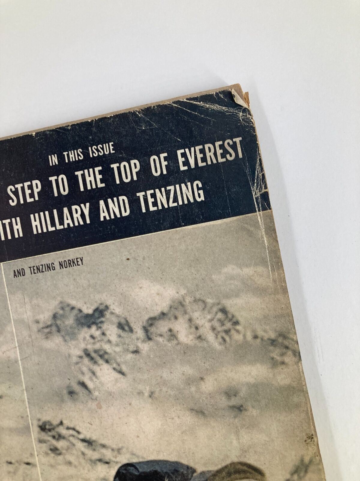 Top of the Life Magazine cover dated July 13, 1953, illustrating a significant moment in climbing history featuring Hillary and Norgay.