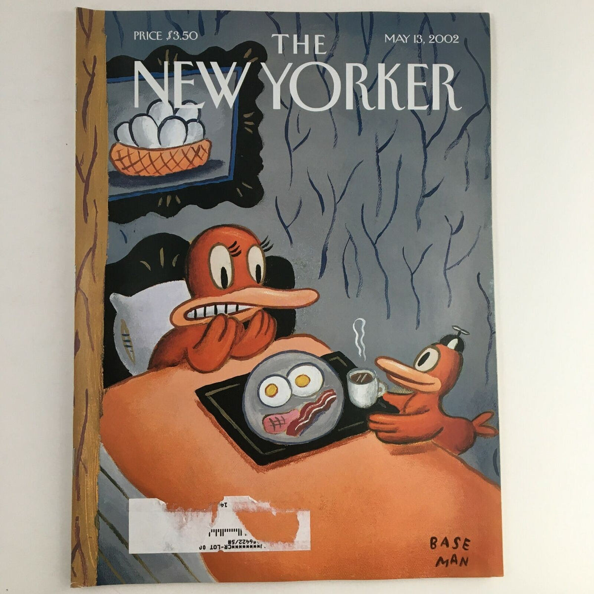 Cover of The New Yorker Full Magazine May 13 2002 featuring cover art 'To My Mom' by Gary Baseman, depicting two cartoon ducks in a humorous kitchen scene.