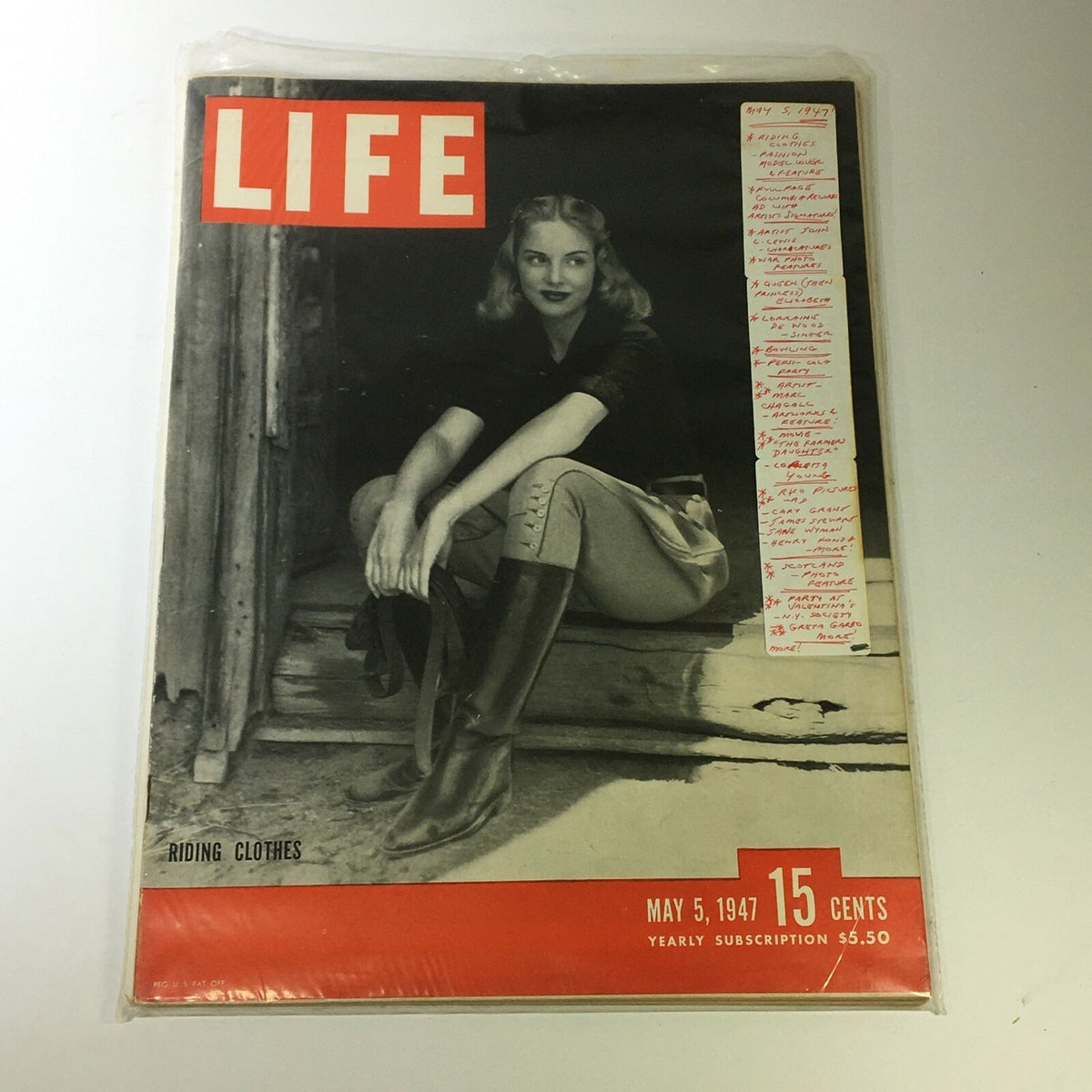 Life Magazine May 5 1947 Fashion Model Cover Featuring Elegant Riding Clothes