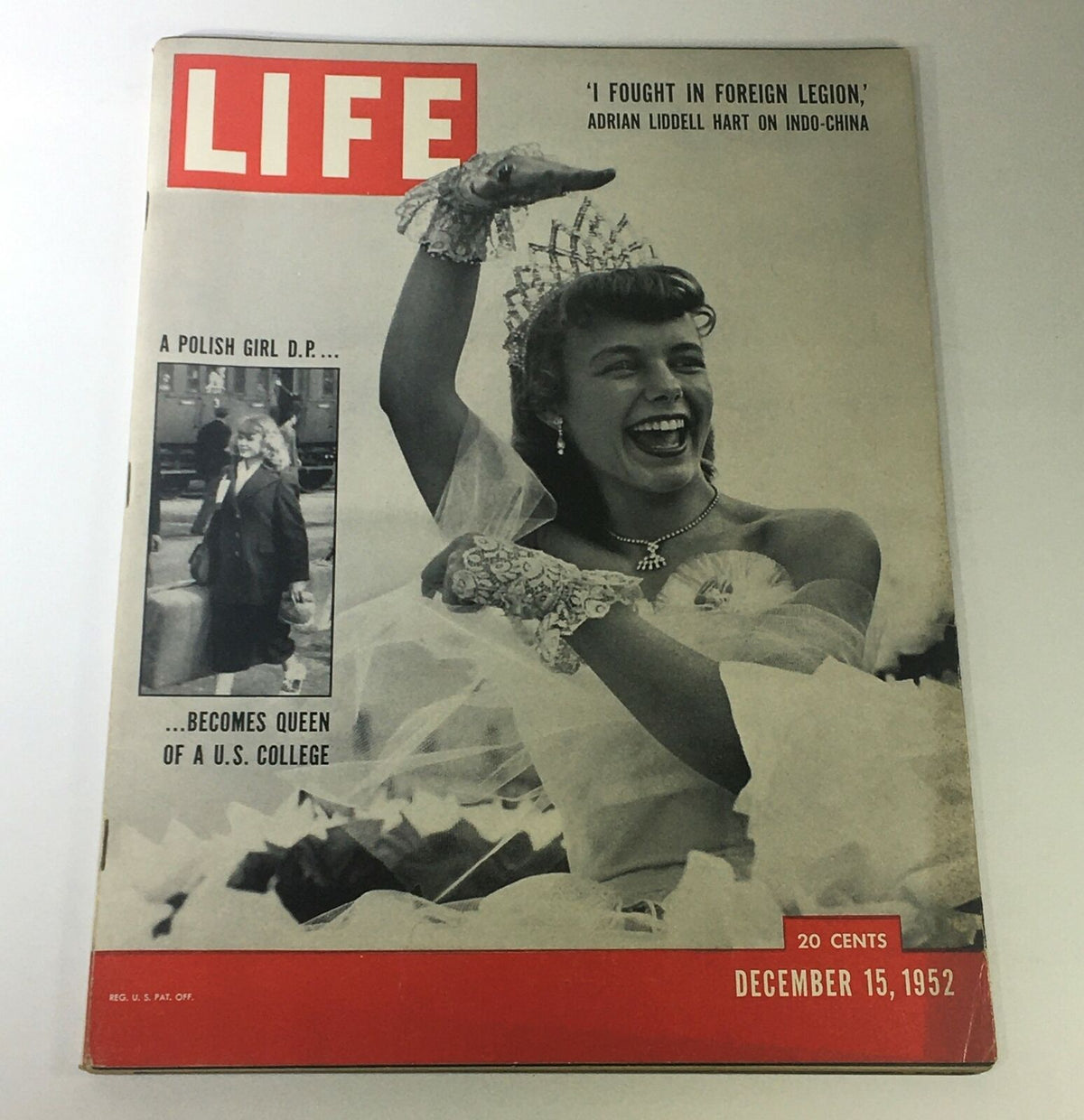 Cover of VTG Life Magazine December 15, 1952 featuring Marlies Gessler, showcasing her as the Polish College Queen, with a striking vintage design.