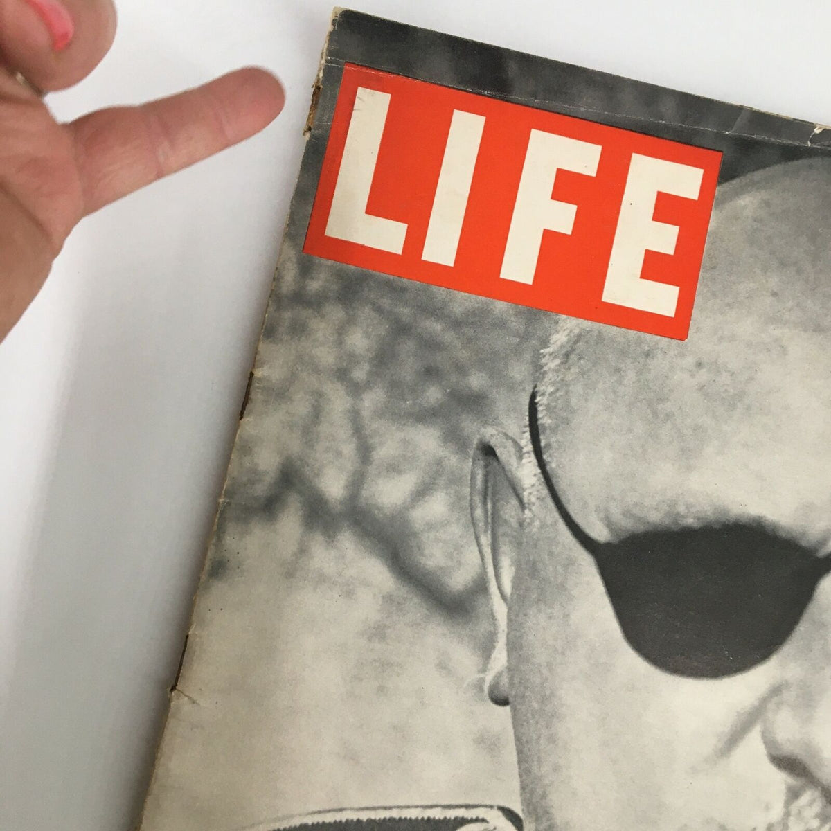 Close-up of the cover of VTG Life Magazine May 30 1938 showing the title 'LIFE' alongside Commander Jan Syrový.