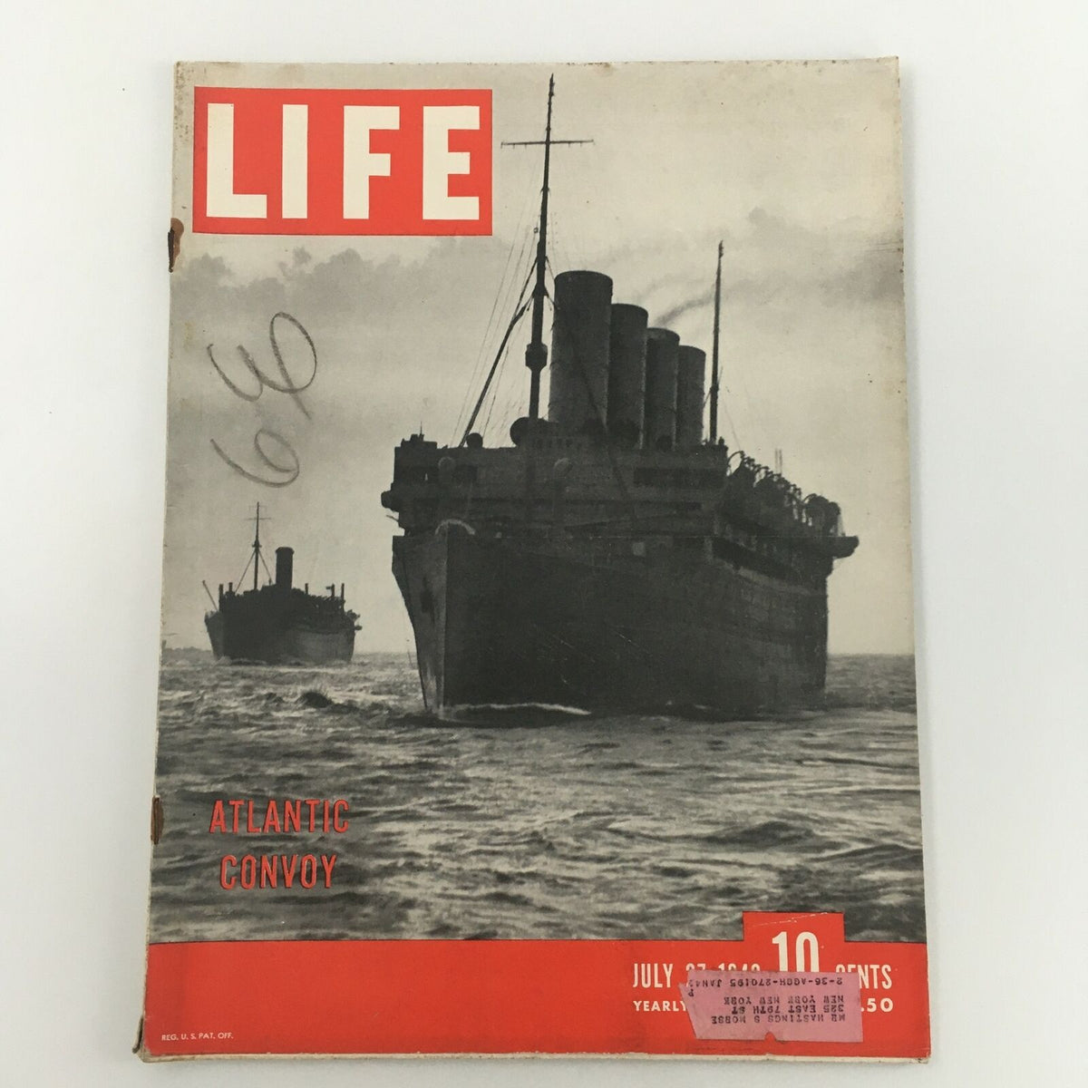 Life Magazine July 27, 1942 - Historic Photo of Allied Atlantic Convoy in World War II