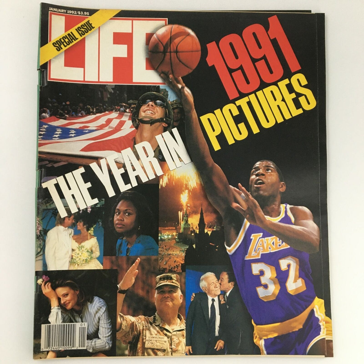 Life Magazine January 1992 The Year In Pictures of 1991 featuring significant events and memorable imagery from the year, showcasing influential moments in politics, culture, and sports.