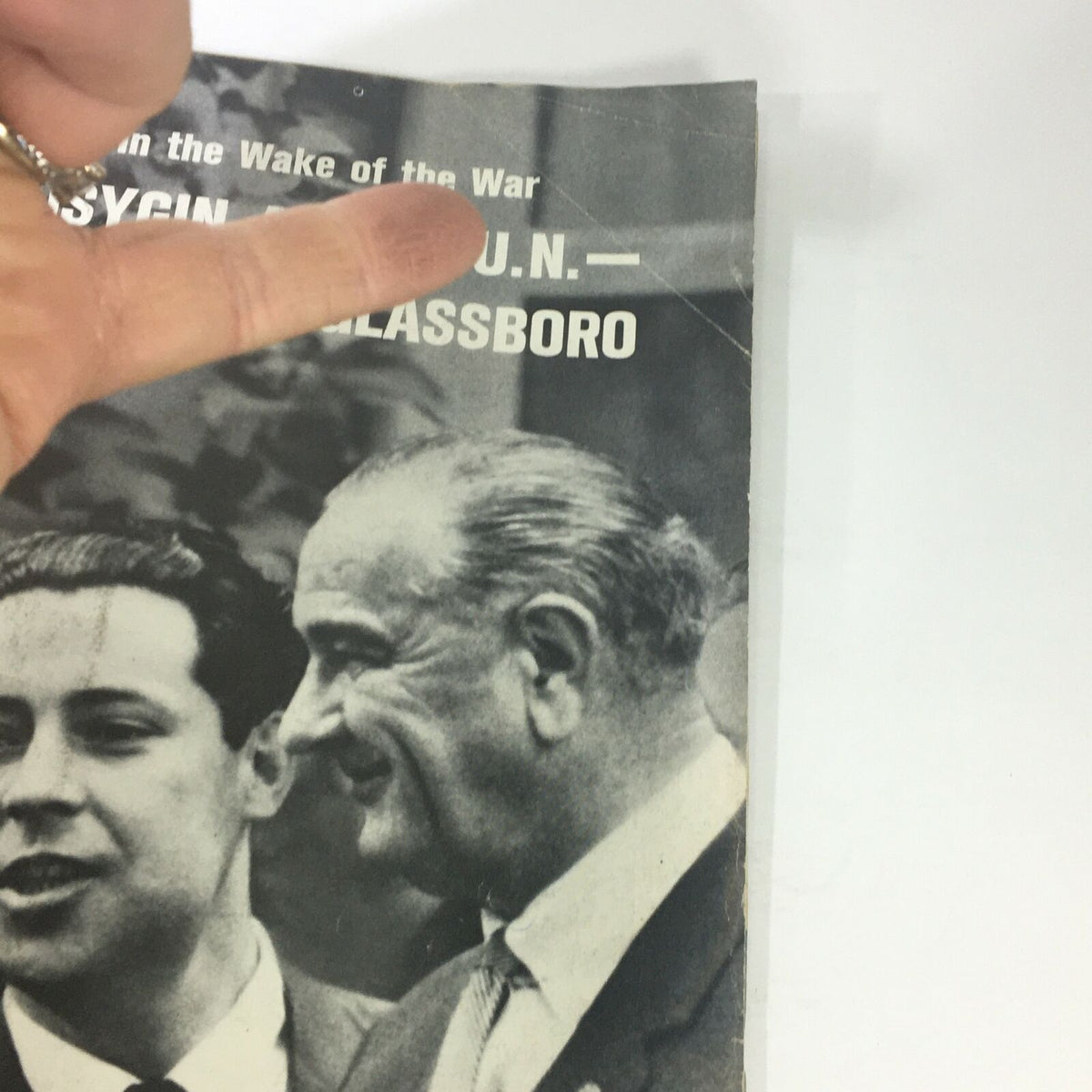 Detail of the cover of VTG Life Magazine June 30 1967 with Alexei Kosygin and Richard Nixon, highlighting the summit context.
