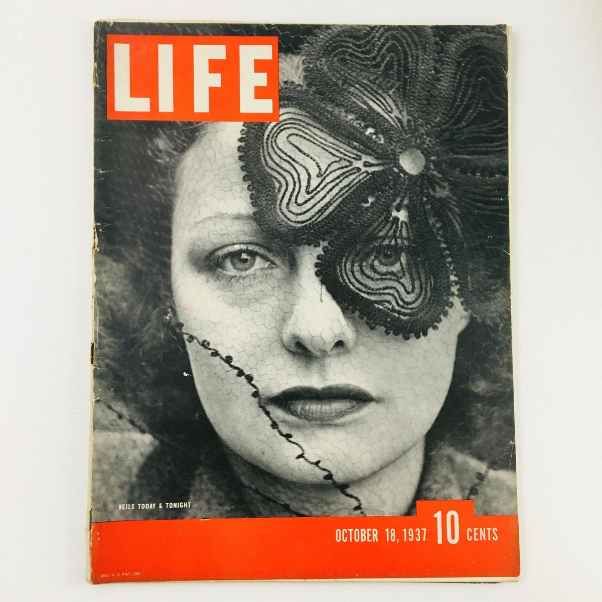 Cover of VTG Life Magazine October 18 1937 featuring 'The Veils Today and Tonight', showcasing vintage style and culture.