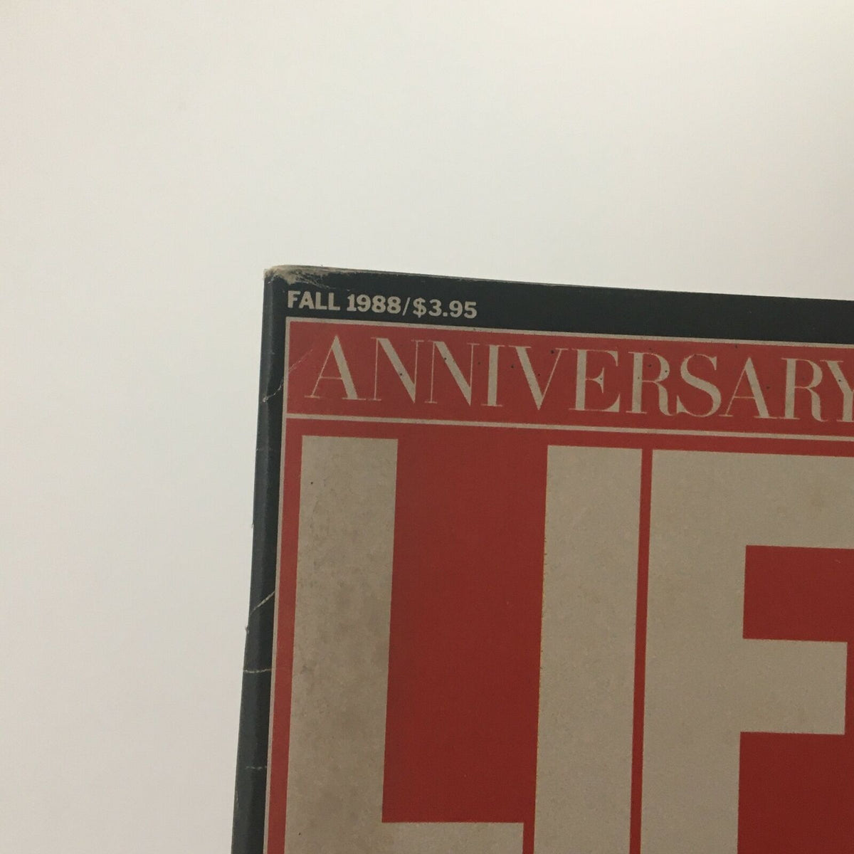 Close-up shot of VTG Life Magazine Fall 1988 Anniversary Issue with visible price and anniversary details on the top corner.