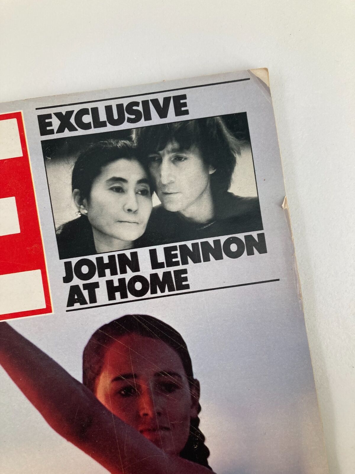 Cover of VTG Life Magazine February 1981 featuring Yoko Ono and John Lennon titled 'EXCLUSIVE JOHN LENNON AT HOME'. This vintage magazine highlights their intimate moments.